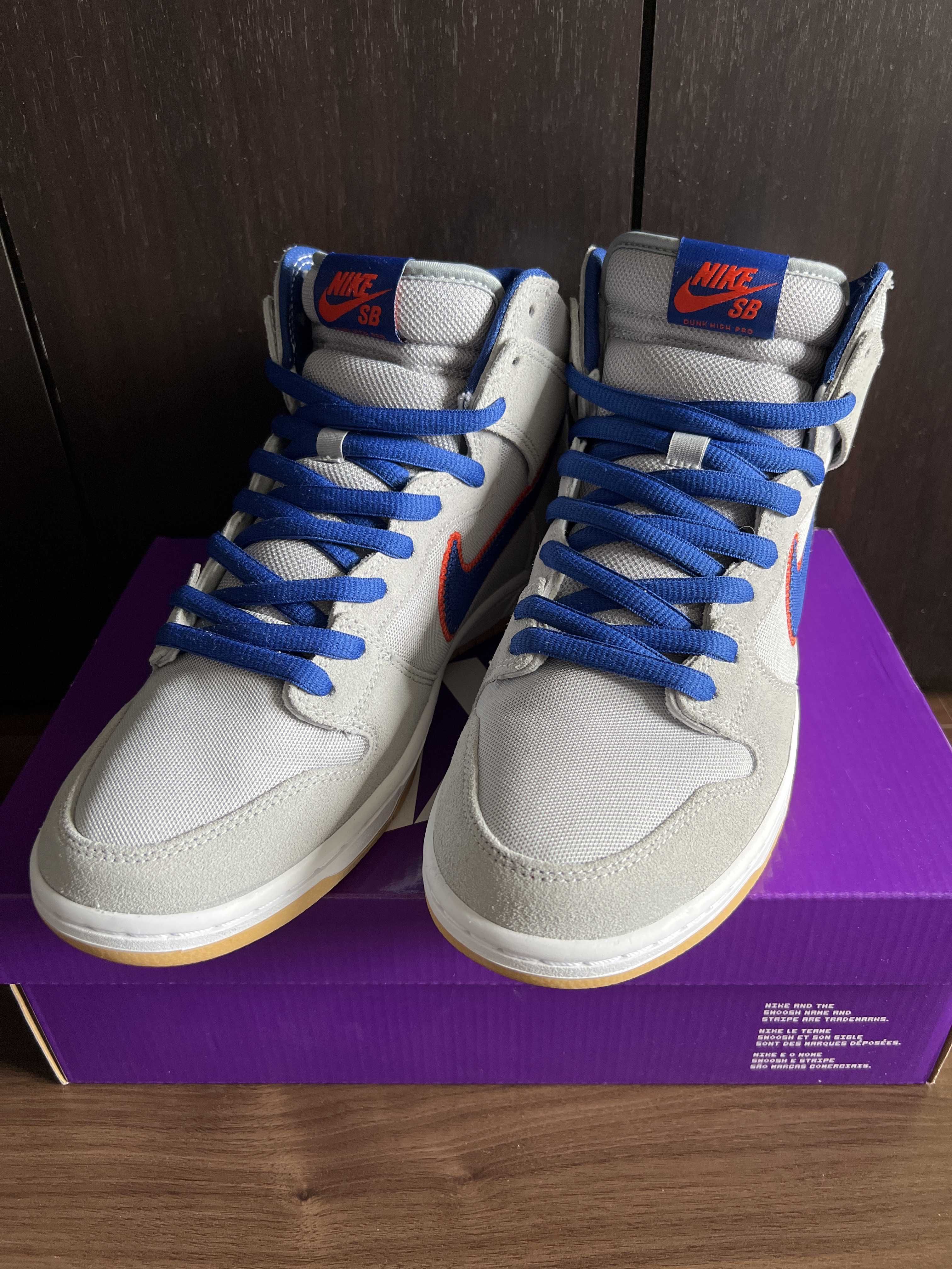 Nike SB Dunk High "Rush Blue and Team Orange/New York Mets"