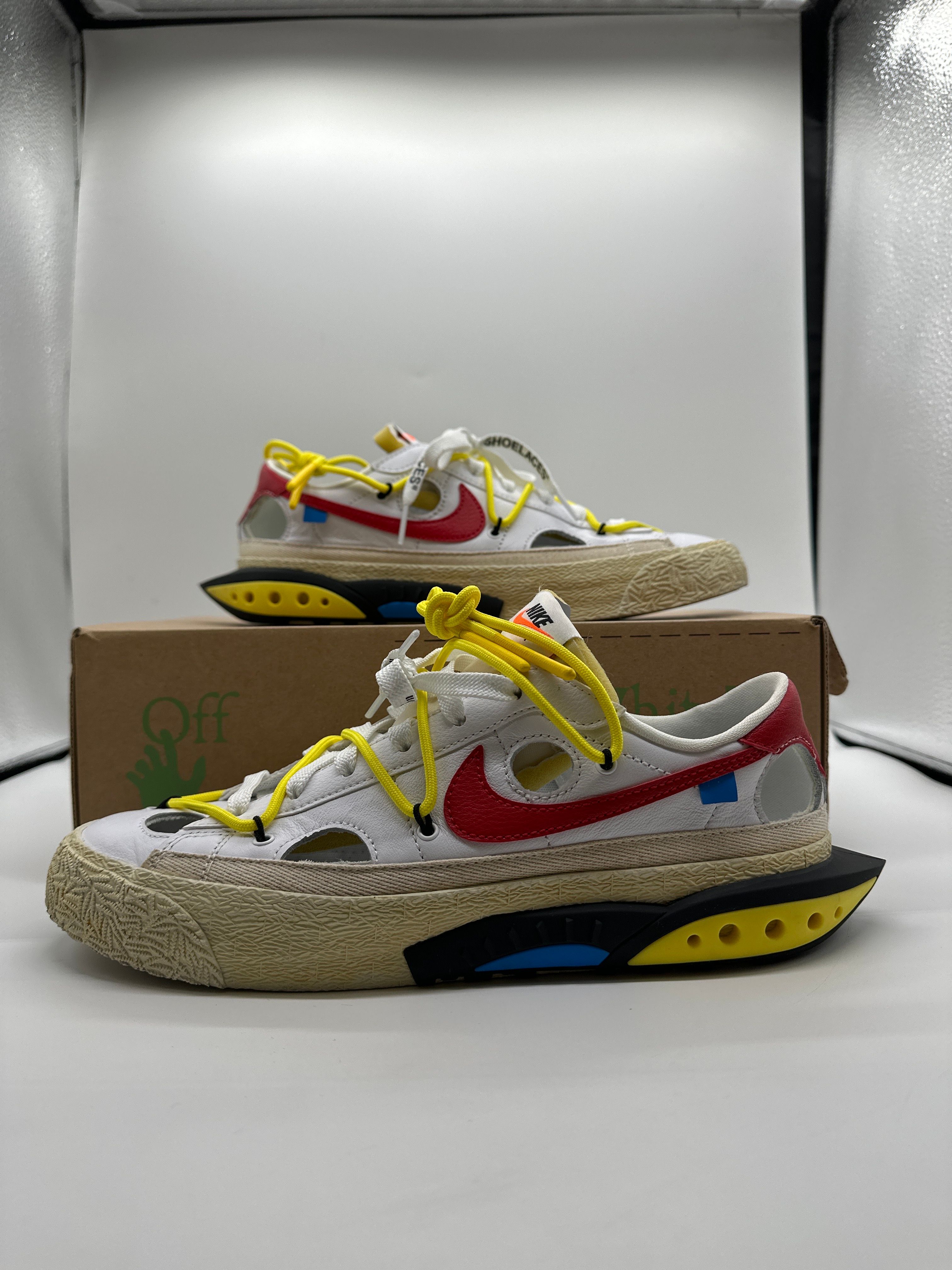 Off-White × Nike Blazer Low "White and University Red"