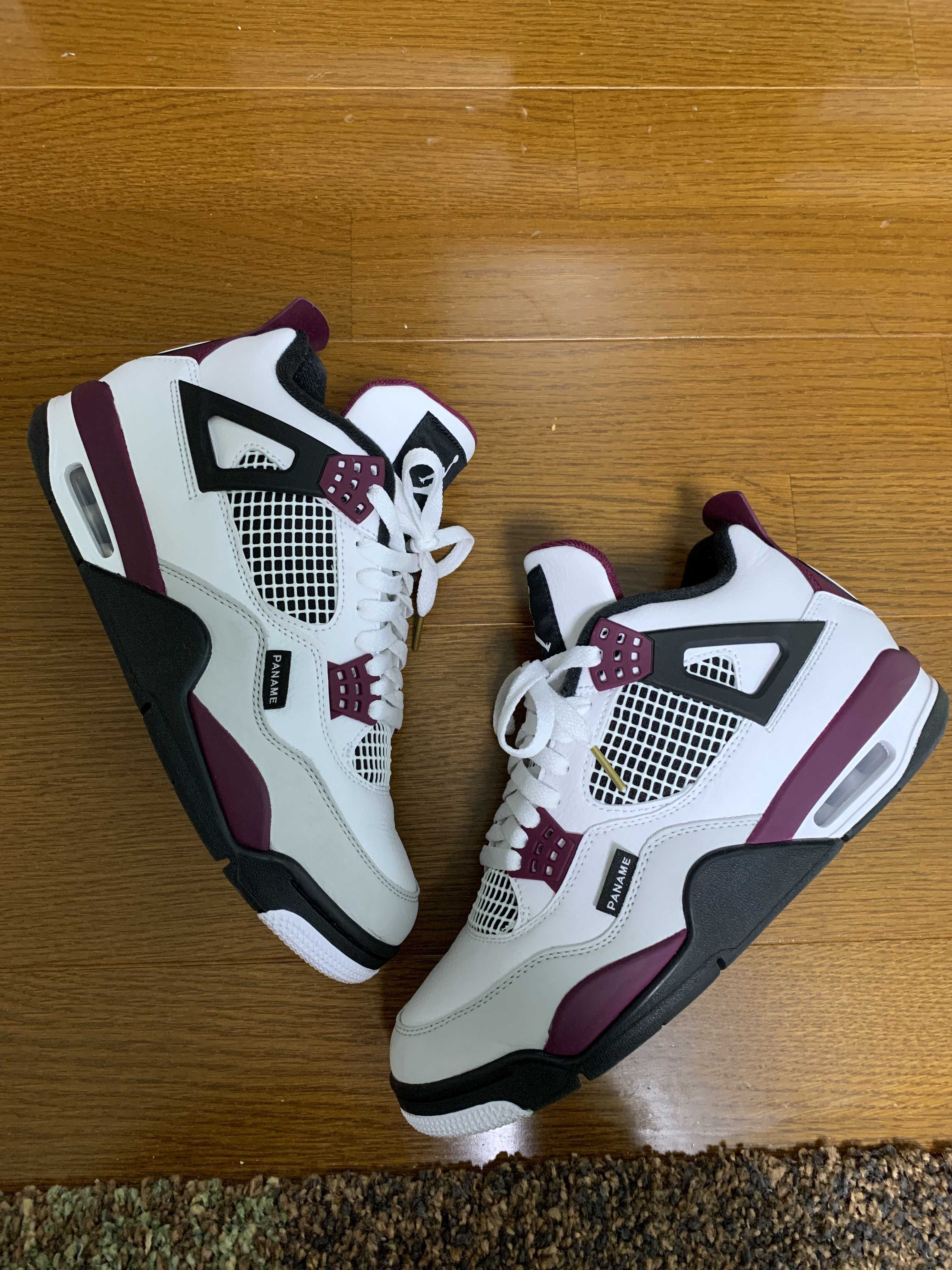 Paris Saint Germain ×Nike Air Jordan 4 Retro "White/Bordeaux/Neutral Gray"