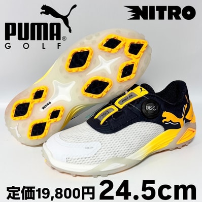 Puma Women's Golf Shadowcat Nitro Disc Spikeless "PUMA White/Deep Navy/Sun Stream"