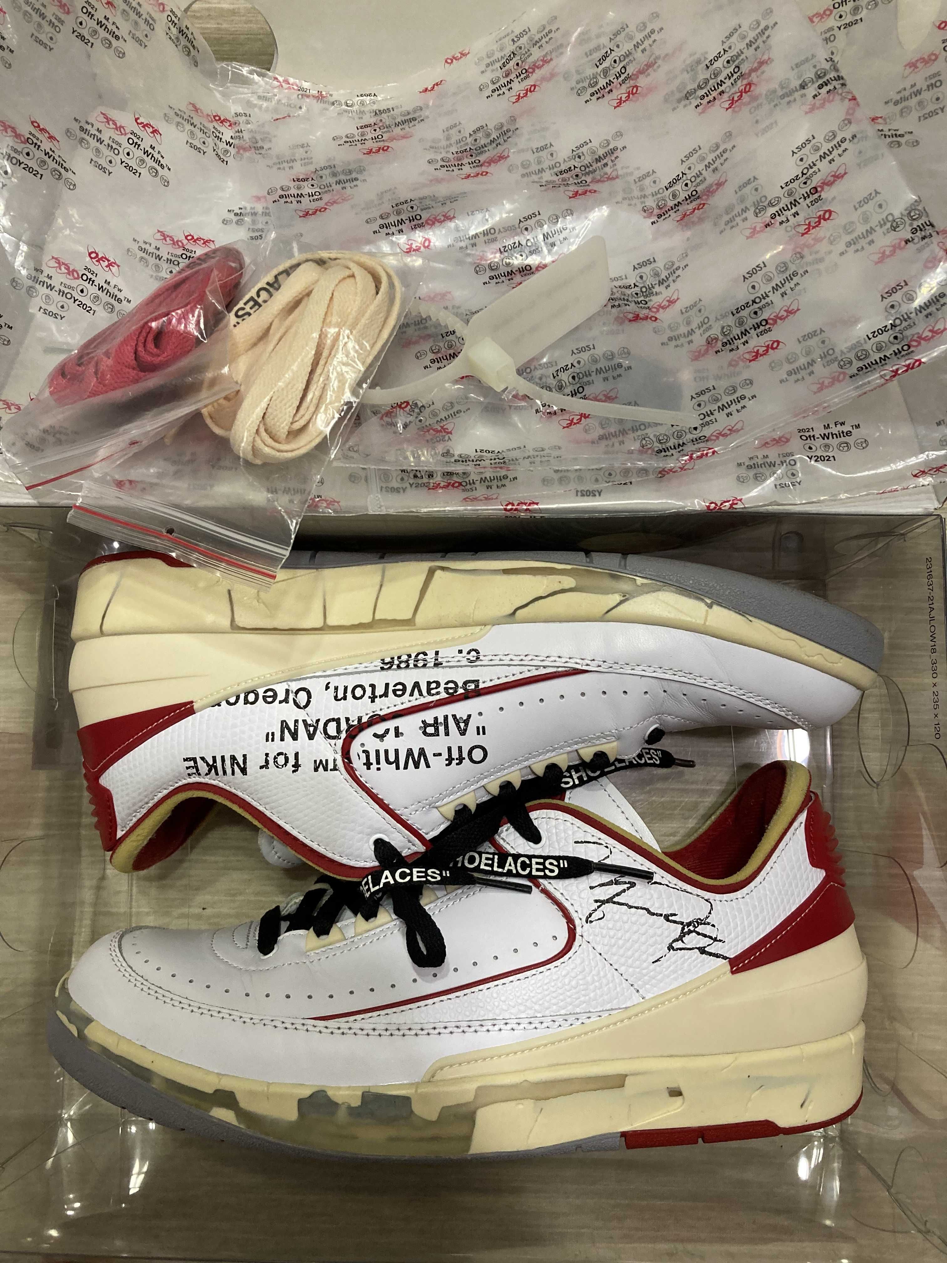 Off-White × Nike Air Jordan 2 Low "White and Varsity Red"