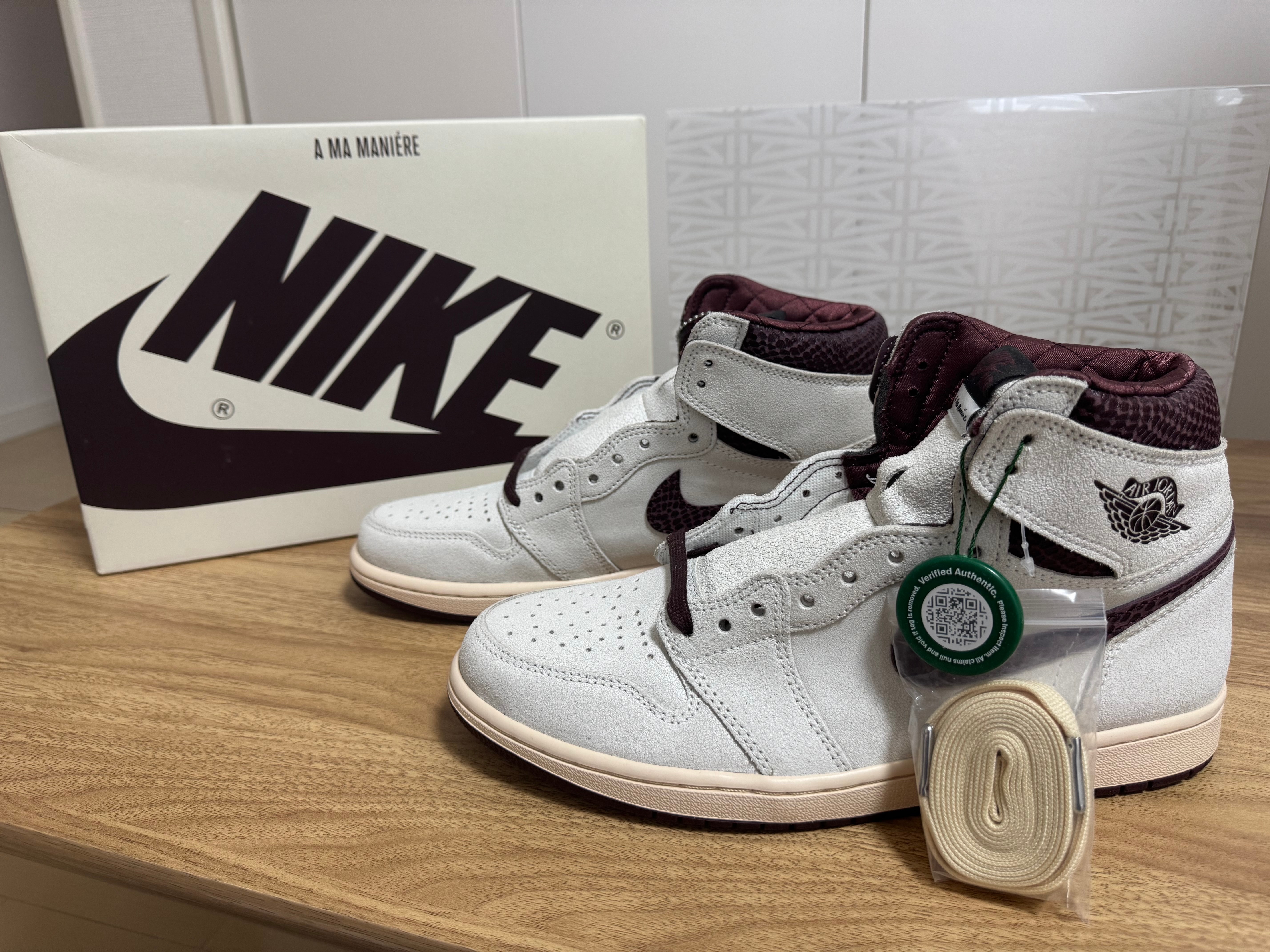 A Ma Maniere × Nike Air Jordan 1 Retro High OG "Sail and Burgundy"