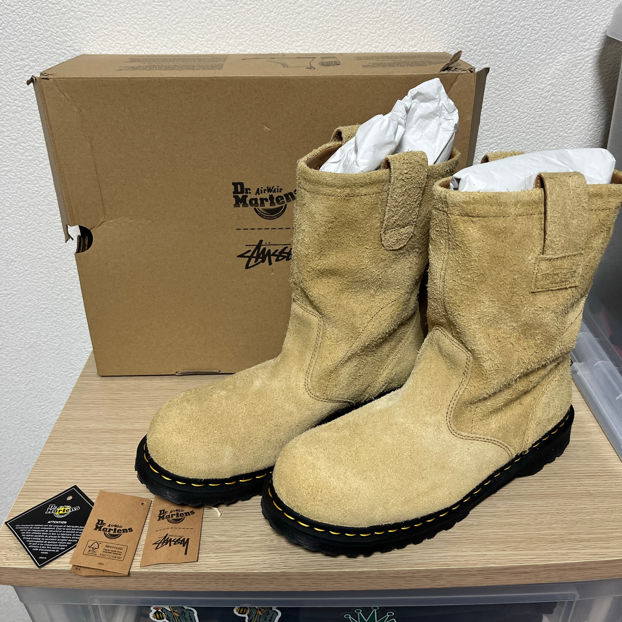 Stussy × Dr.Martens 2295 Decon "Stussy Sand Hairy Suede"