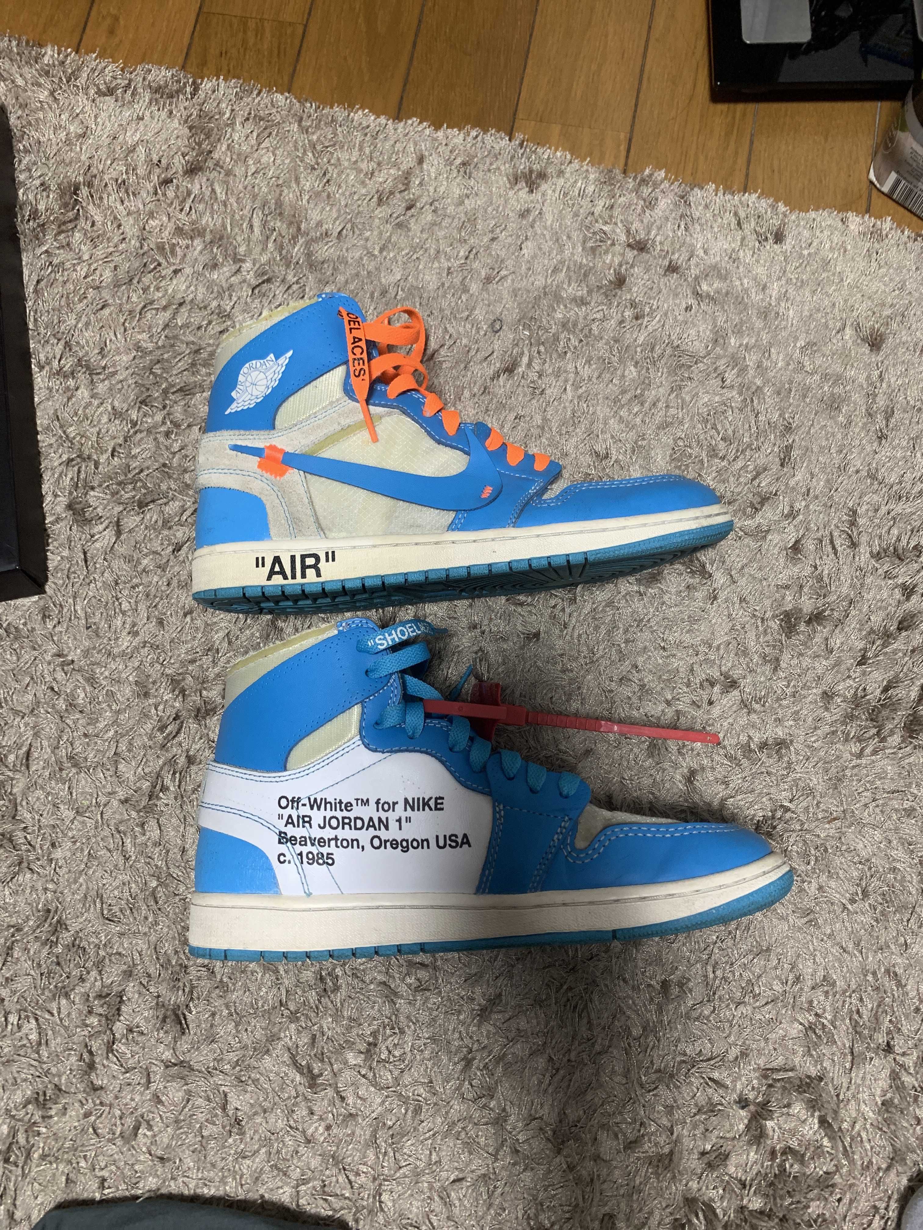 Off-White × Nike Air Jordan 1 High UNC "White/Dark Powder Blue"