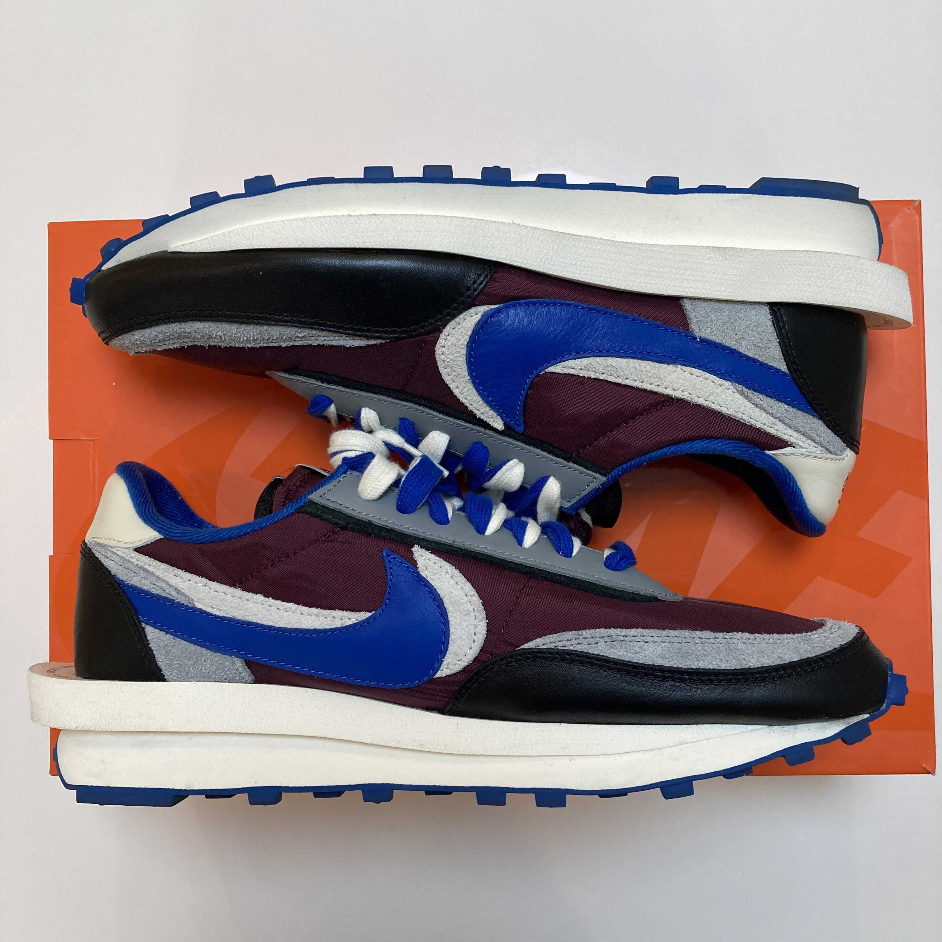 UNDERCOVER × sacai × Nike LD Waffle "Night Maroon/Pale Ivory-Ground Grey-Team Royal"