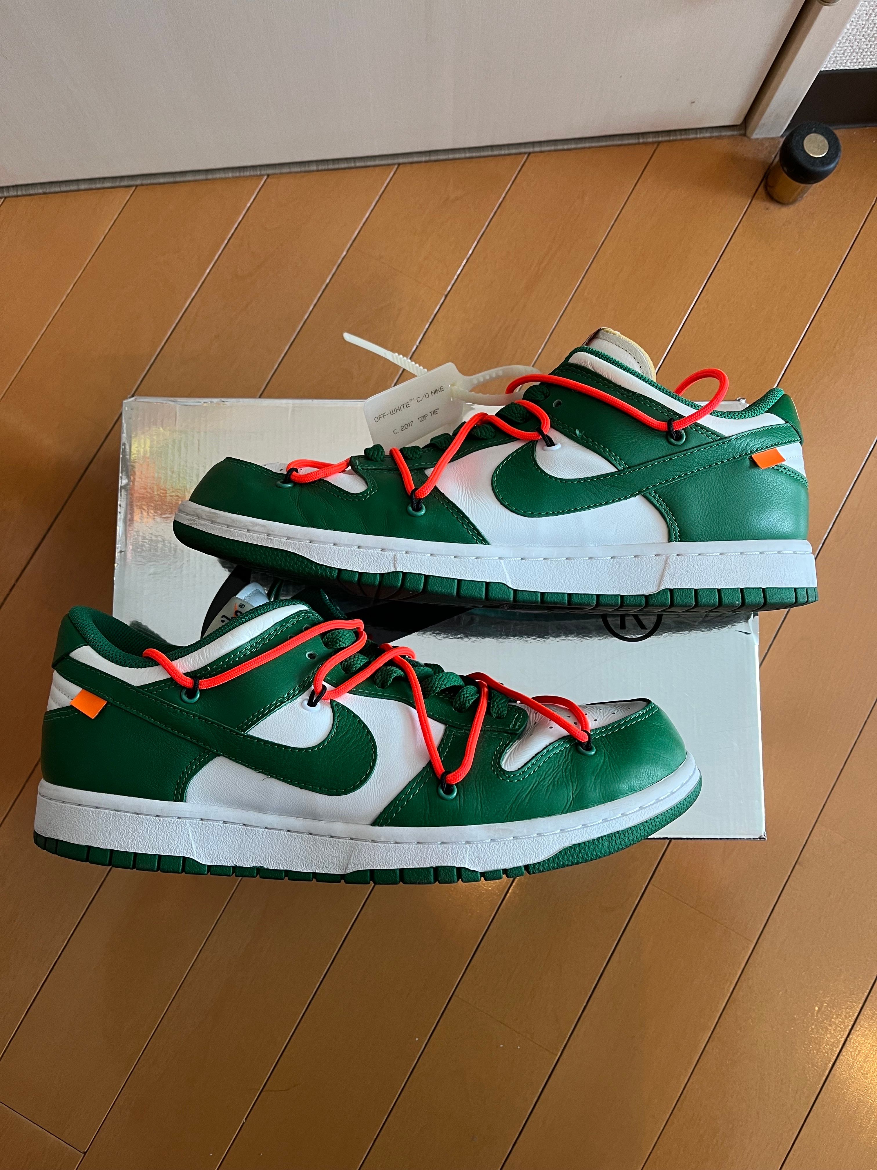 Off-White × Nike Dunk Low "White/Pine Green"