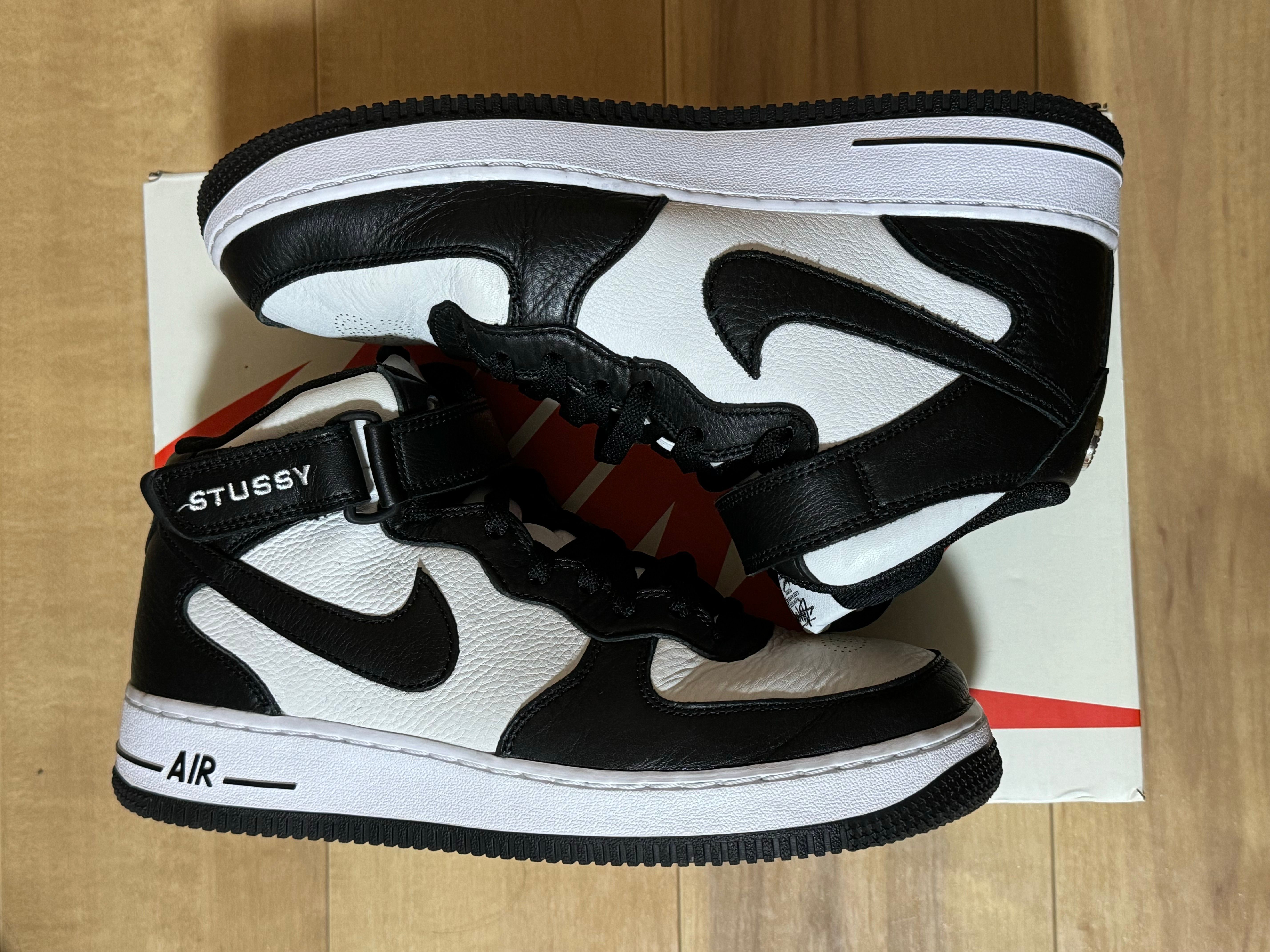 Stussy × Nike Air Force 1 Mid "Black and Light Bone"