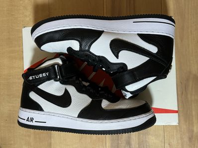 Stussy × Nike Air Force 1 Mid "Black and Light Bone"
