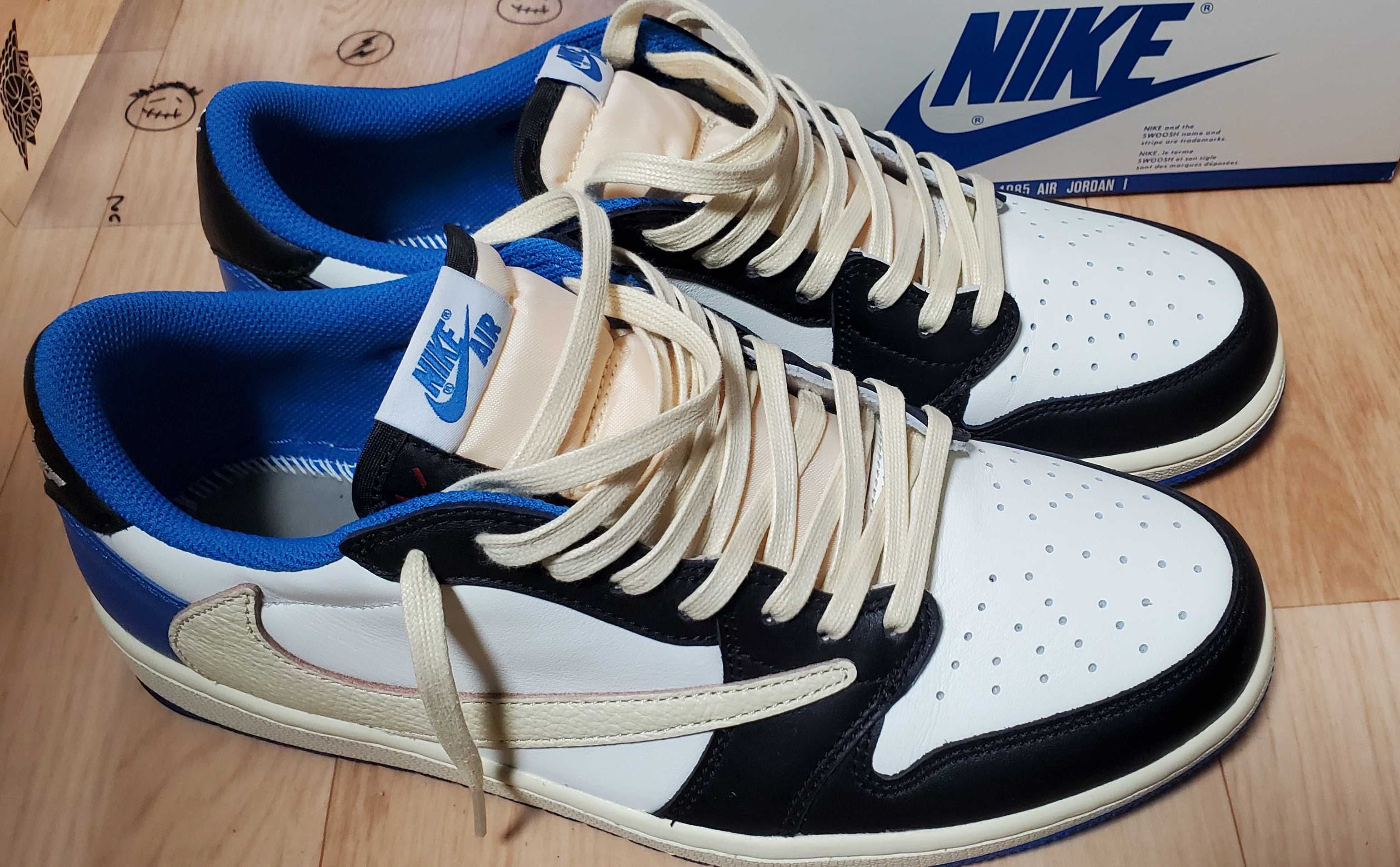 Travis Scott × fragment design × Nike Air Jordan 1 Low OG SP "Military Blue"