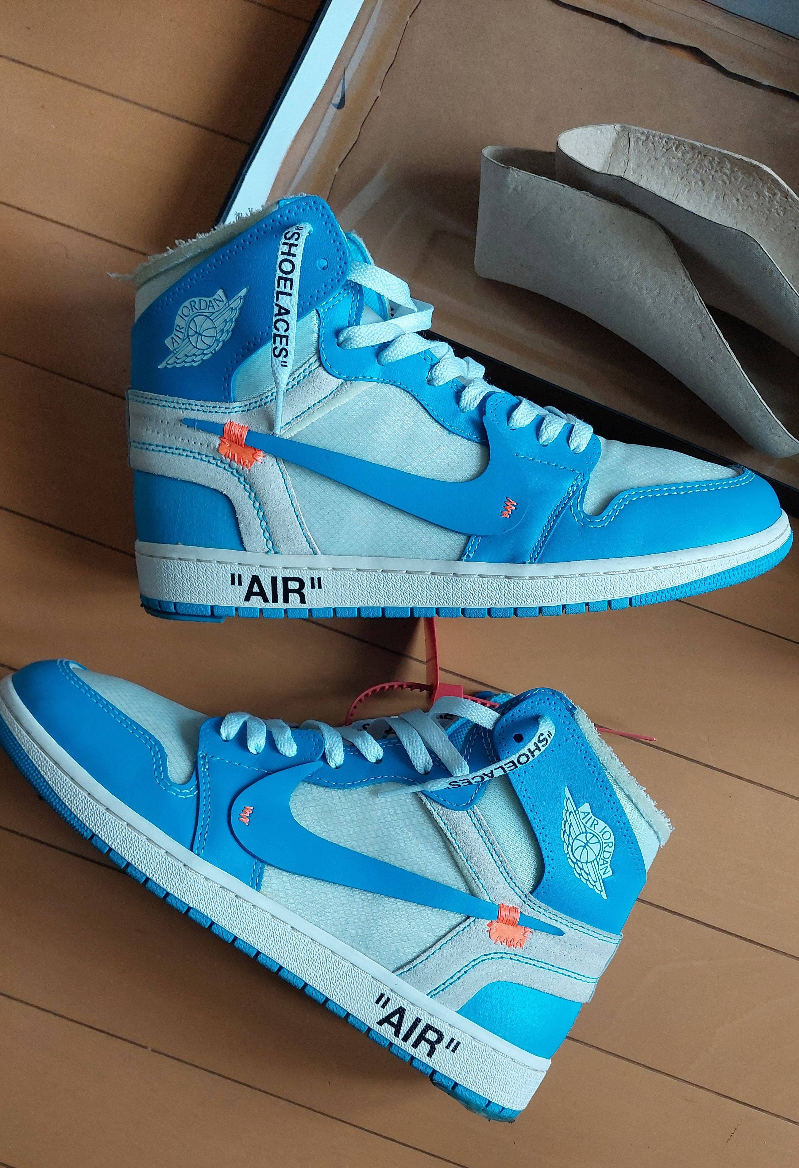 Off-White × Nike Air Jordan 1 High UNC "White/Dark Powder Blue"