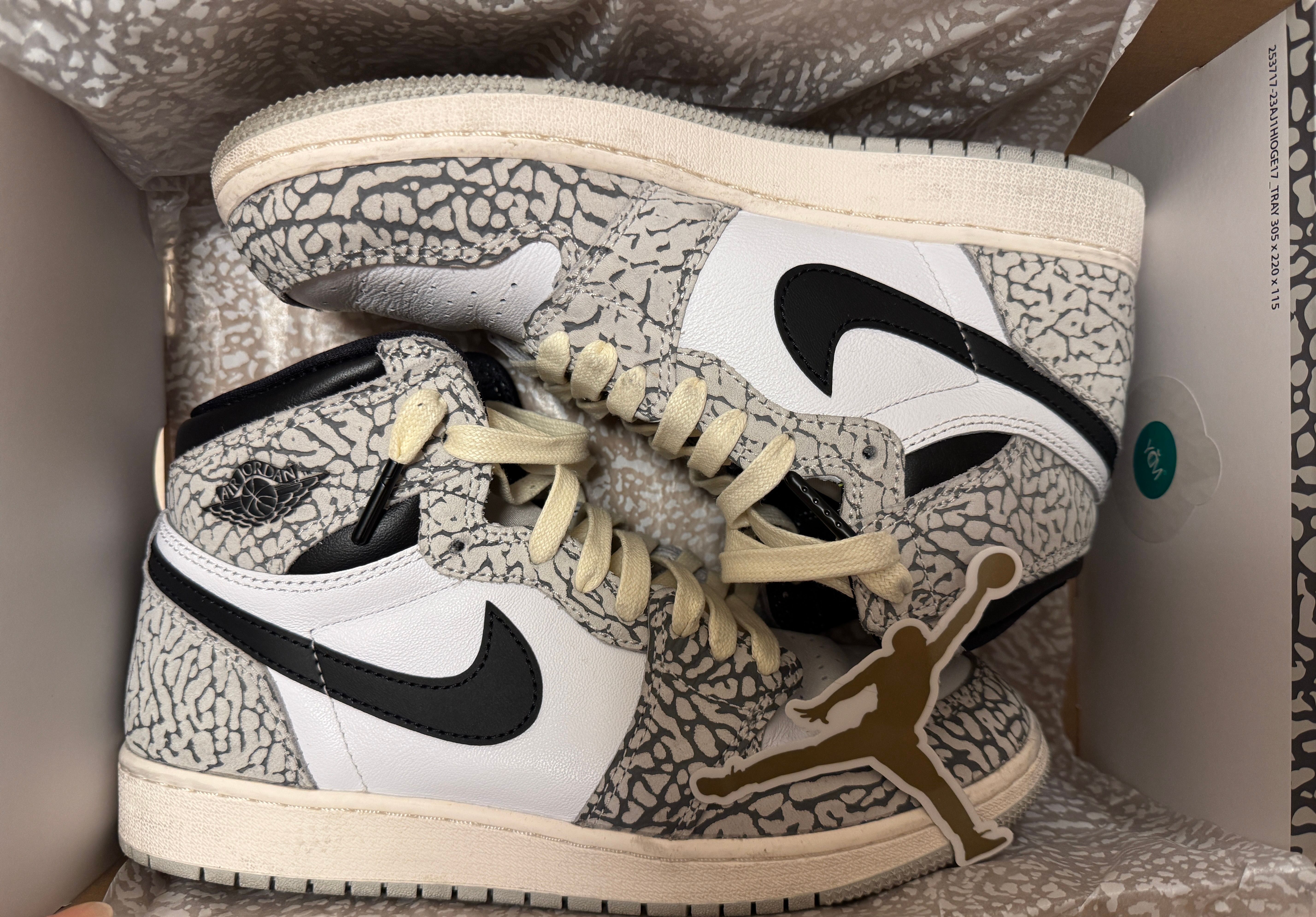 Nike GS Air Jordan 1 High OG "White Cement"