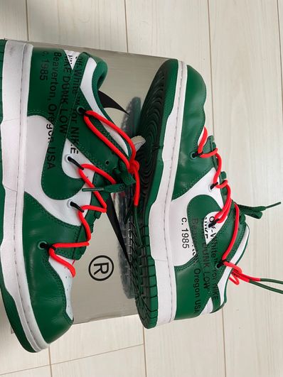 Off-White × Nike Dunk Low "White/Pine Green"
