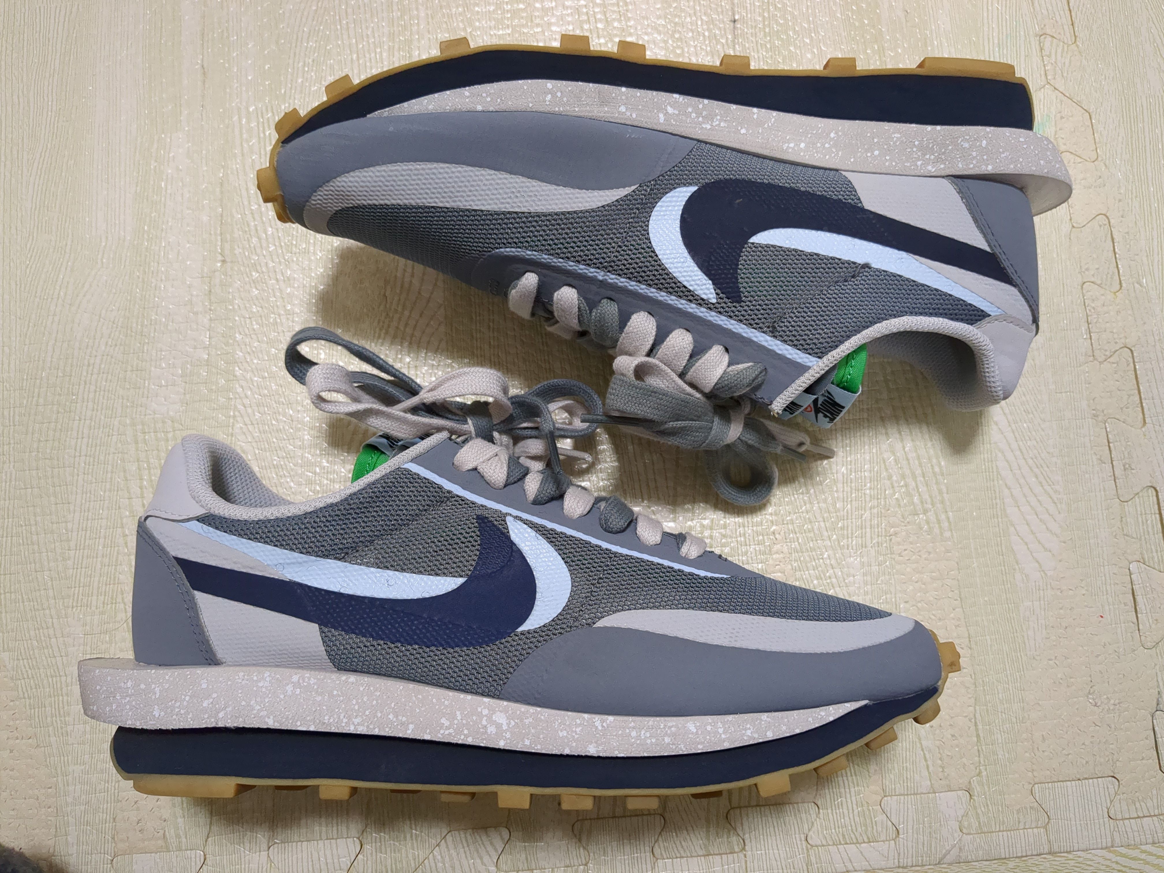 CLOT × Sacai × Nike LD Waffle "Grey Obsidian/Cool Grey"
