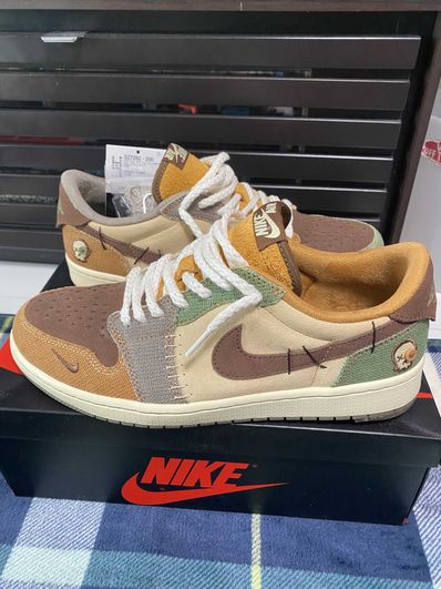 Zion Williamson × Nike Air Jordan 1 Low OG "Flax and Oil Green"