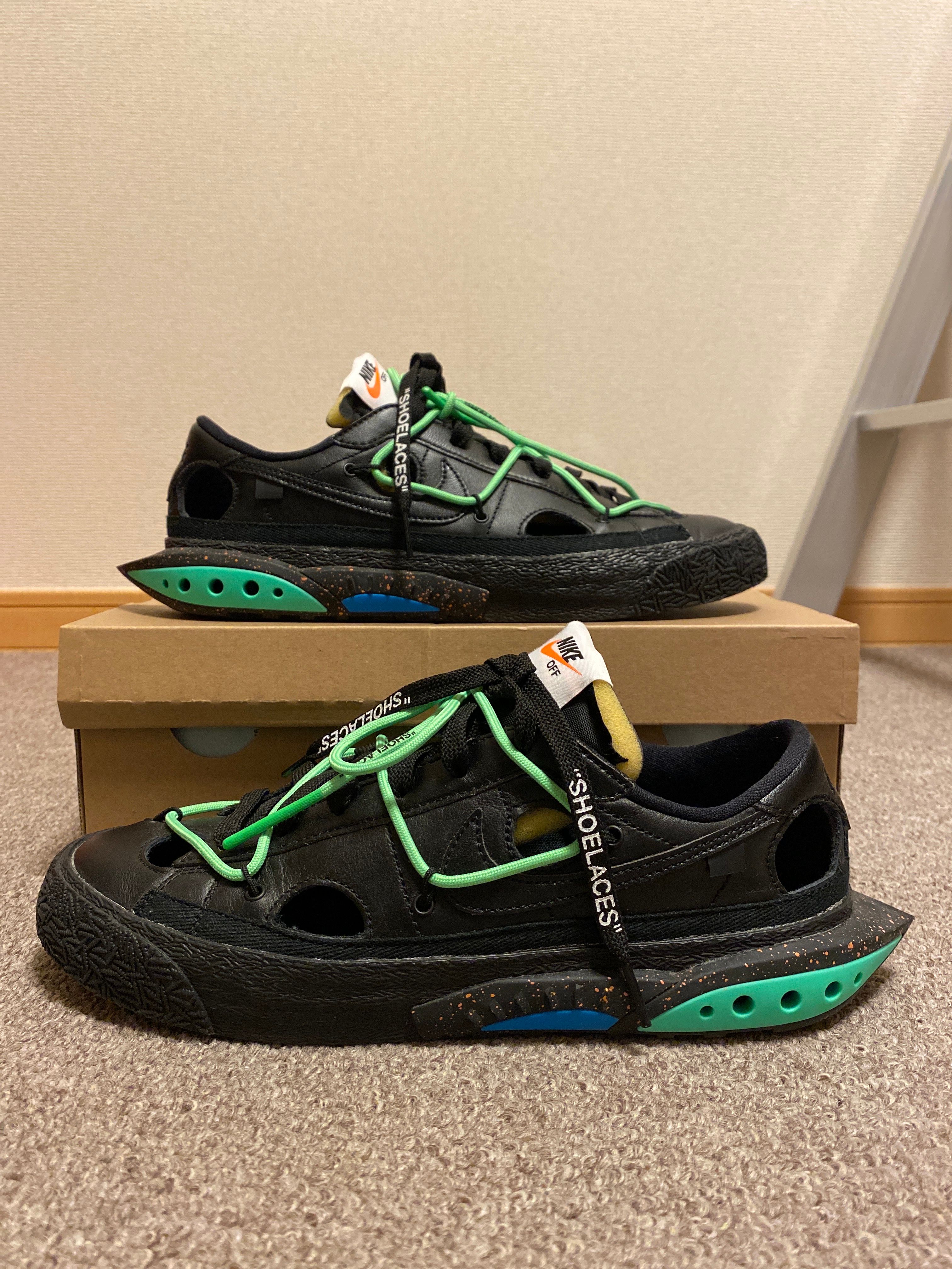 Off-White × Nike Blazer Low "Black and Electro Green"
