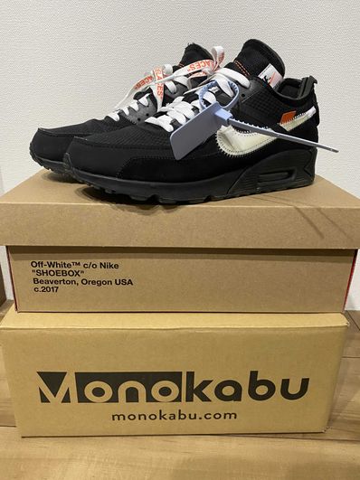 Off-White × Nike Air Max 90 "Black/Black-Cone-White"