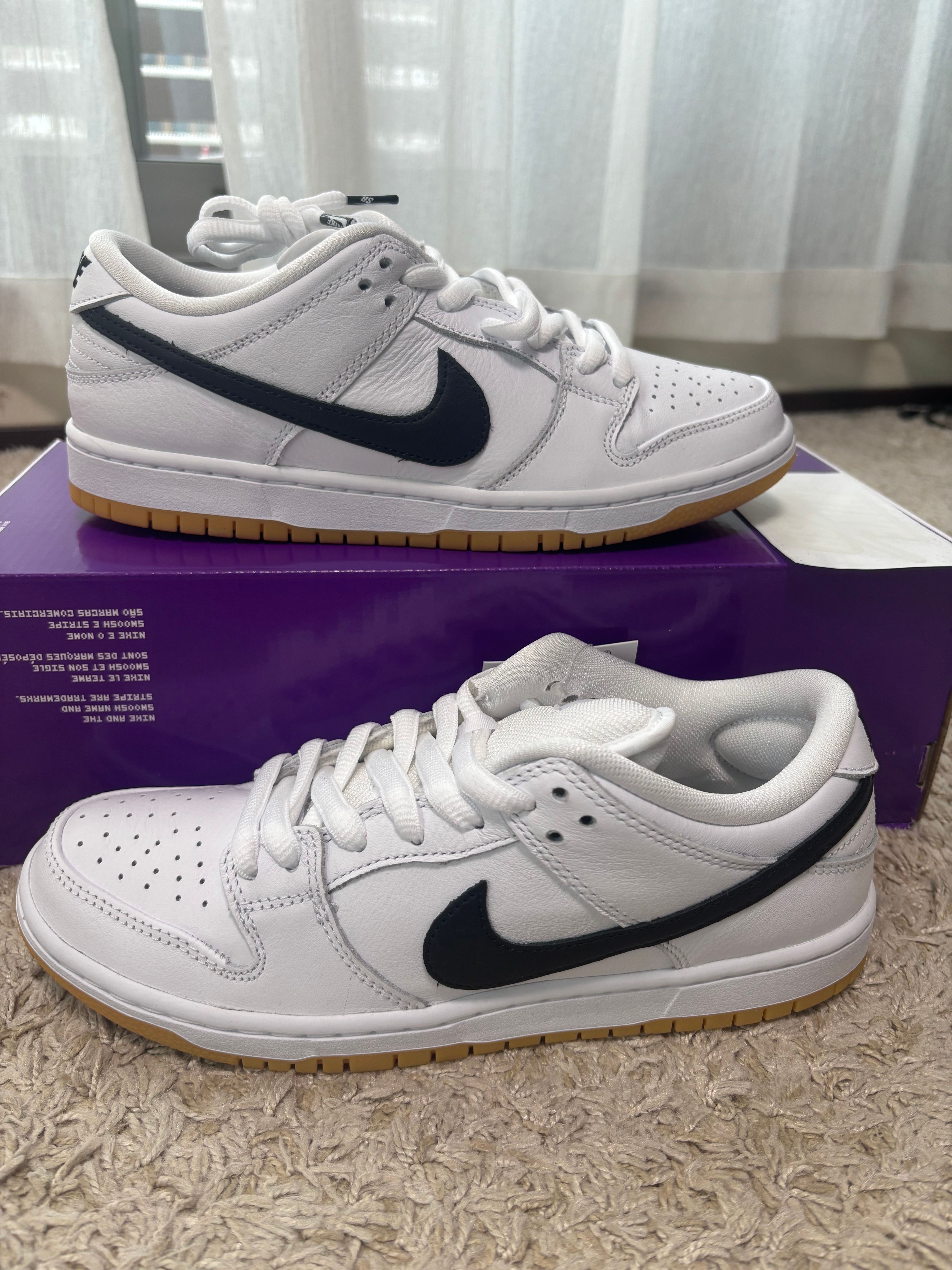 Nike SB Dunk Low Pro "White/Black-White-Gum Light Brown"