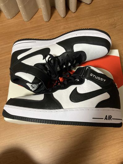 Stussy × Nike Air Force 1 Mid "Black and Light Bone"