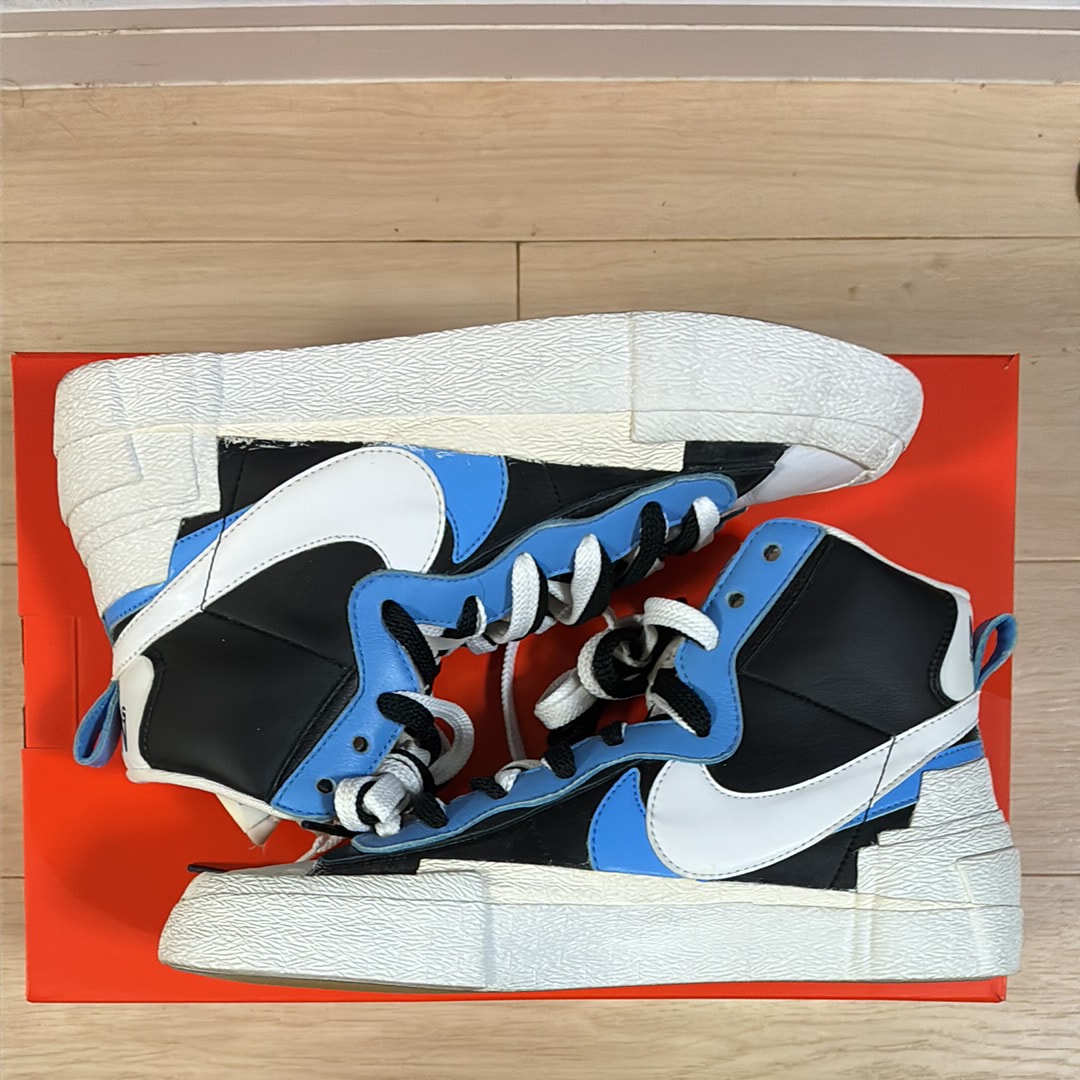 sacai × NIKE BLAZER MID "BLACK / BLUE"