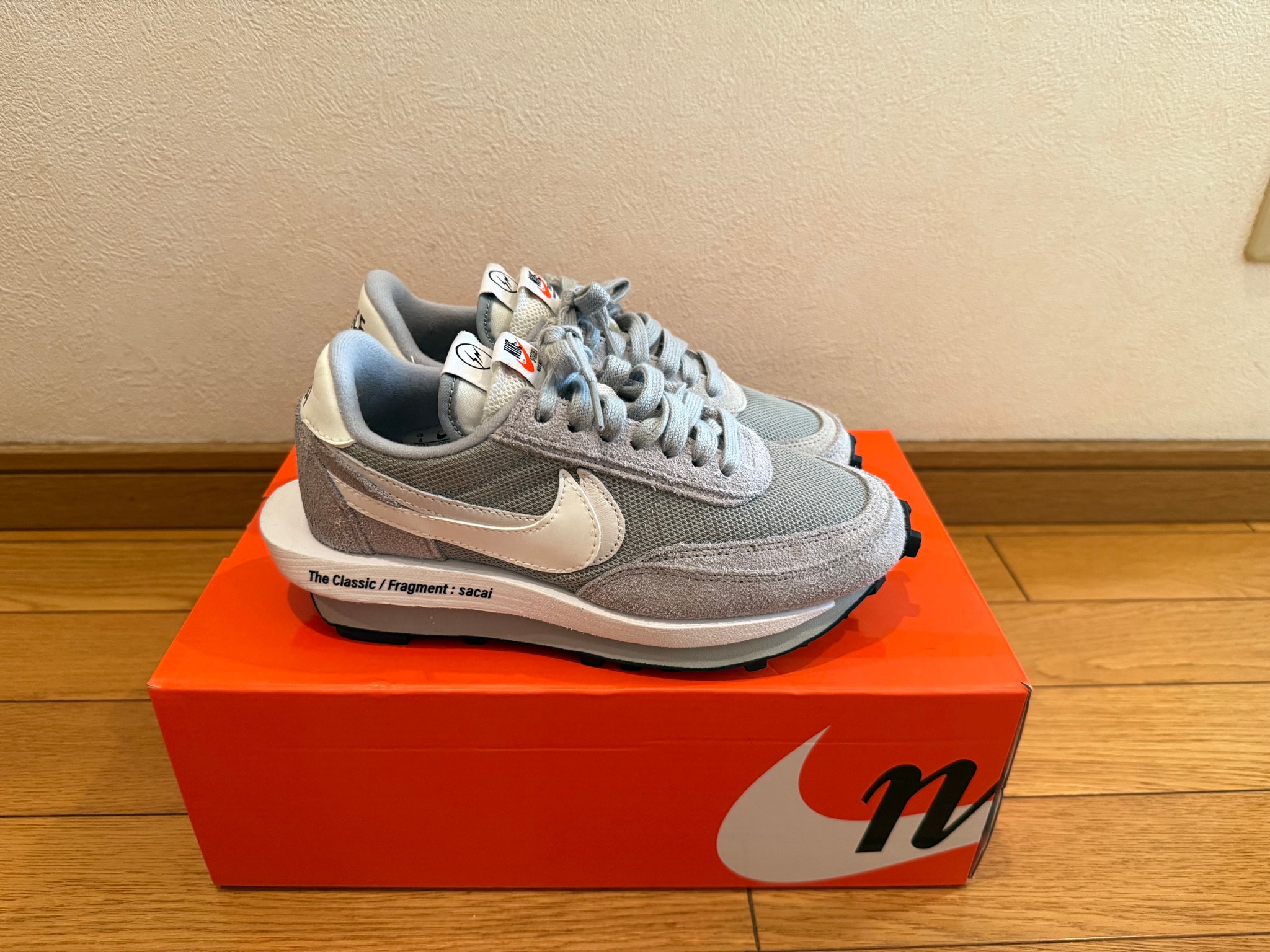 fragment design × sacai × Nike LD Waffle "Light Smoke Grey"
