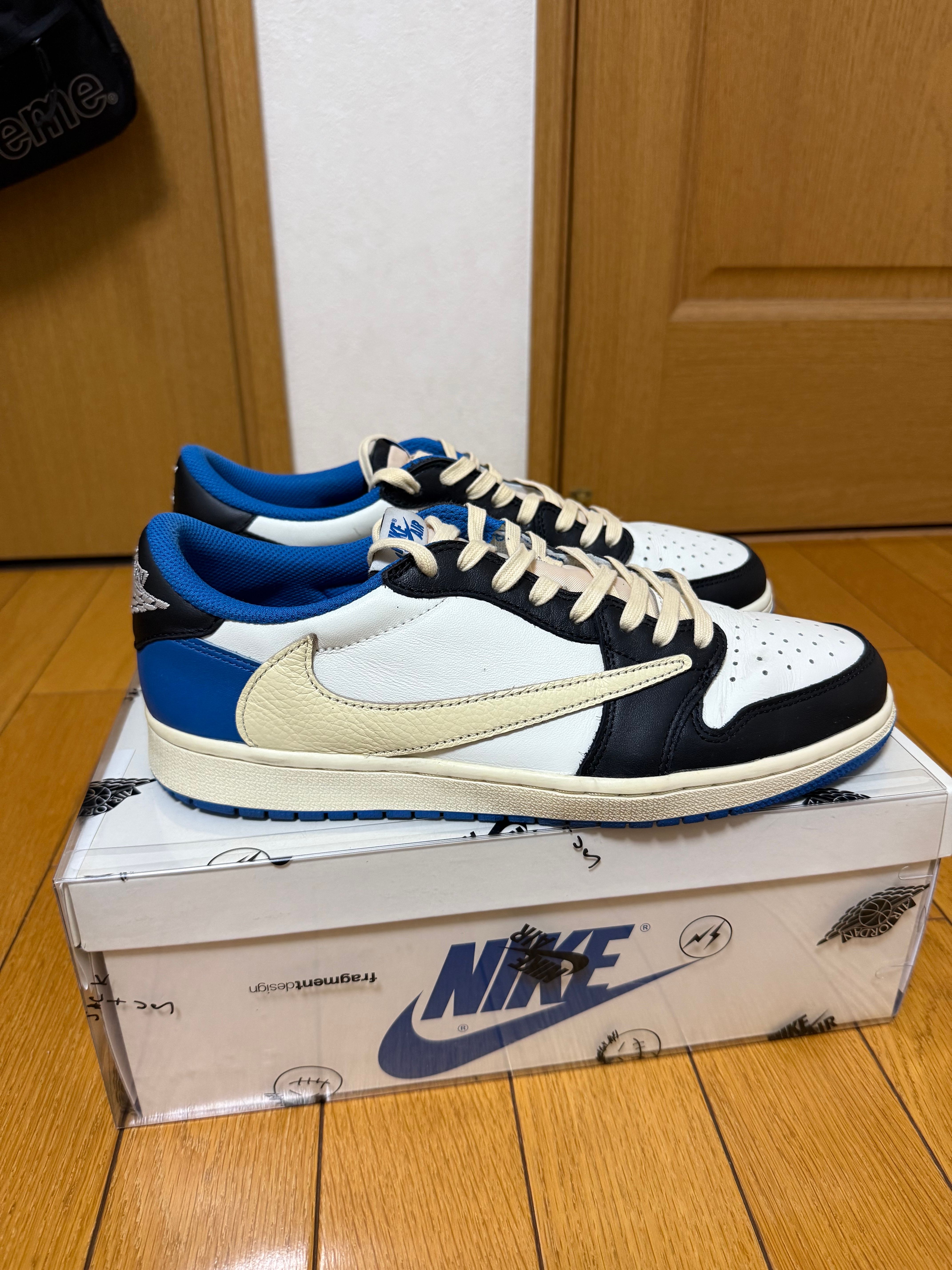 Travis Scott × fragment design × Nike Air Jordan 1 Low OG SP "Military Blue"