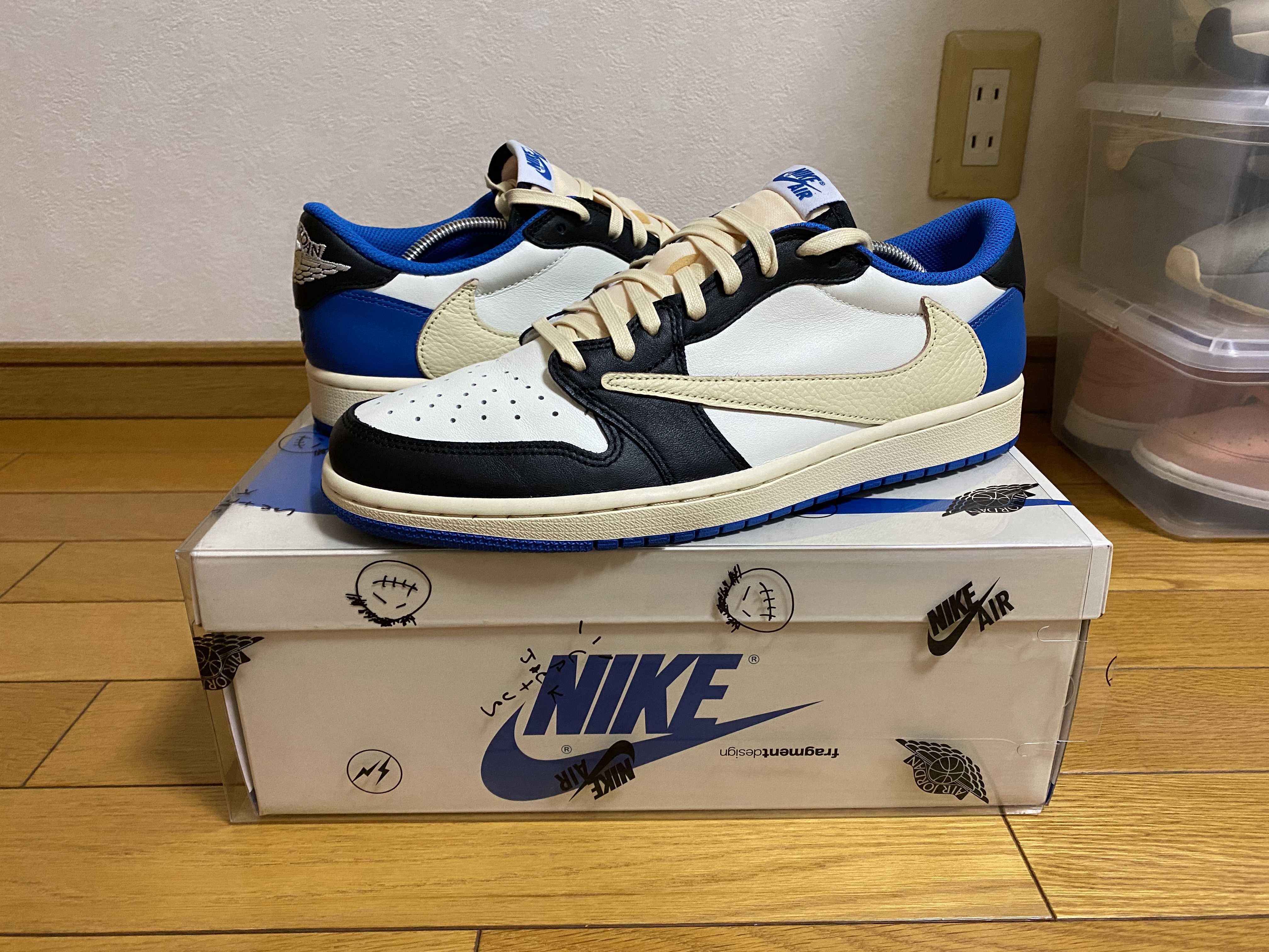 Travis Scott × fragment design × Nike Air Jordan 1 Low OG SP "Military Blue"