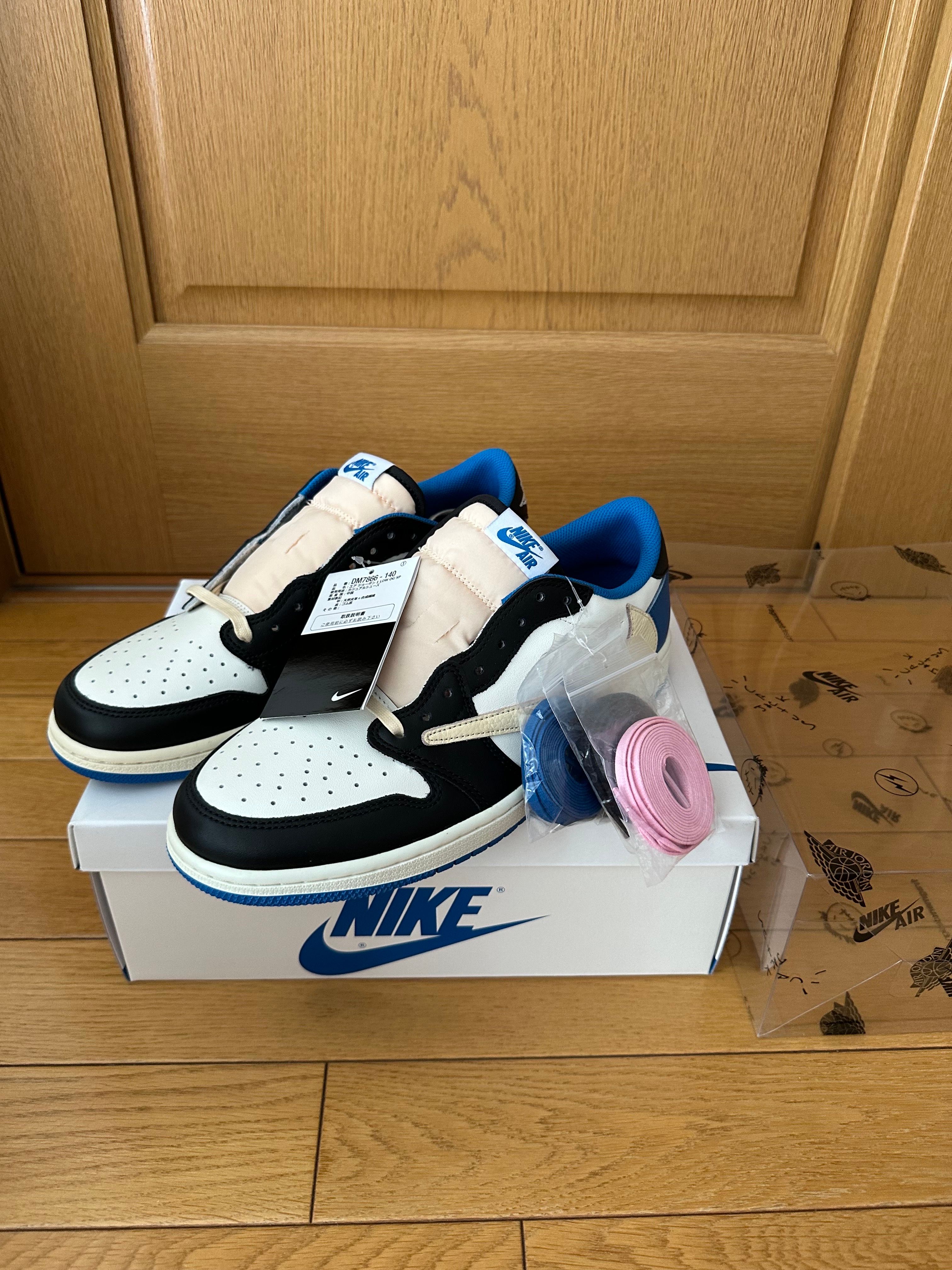 Travis Scott × fragment design × Nike Air Jordan 1 Low OG SP "Military Blue"