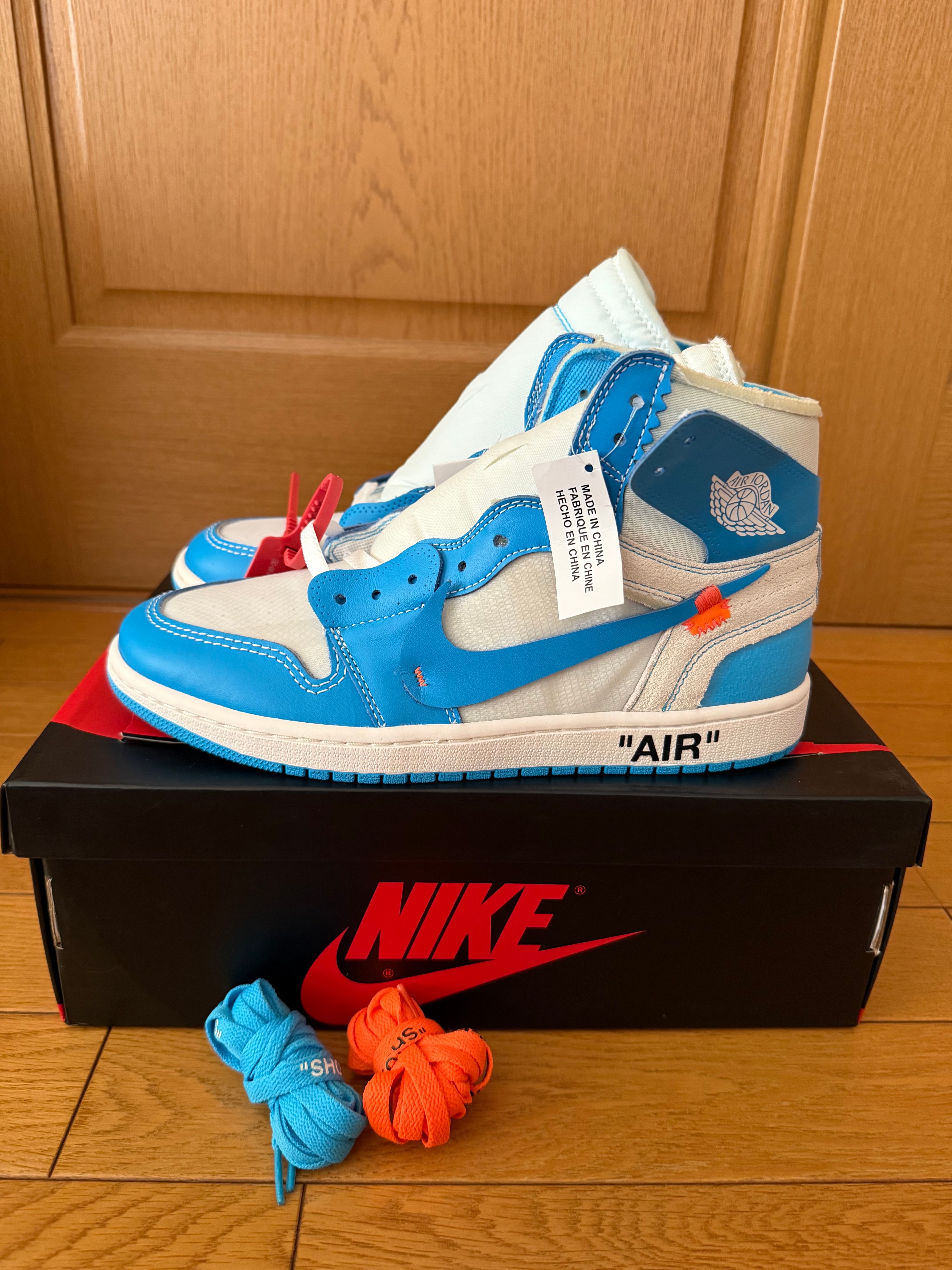 Off-White × Nike Air Jordan 1 High UNC "White/Dark Powder Blue"