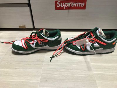 Off-White × Nike Dunk Low "White/Pine Green"