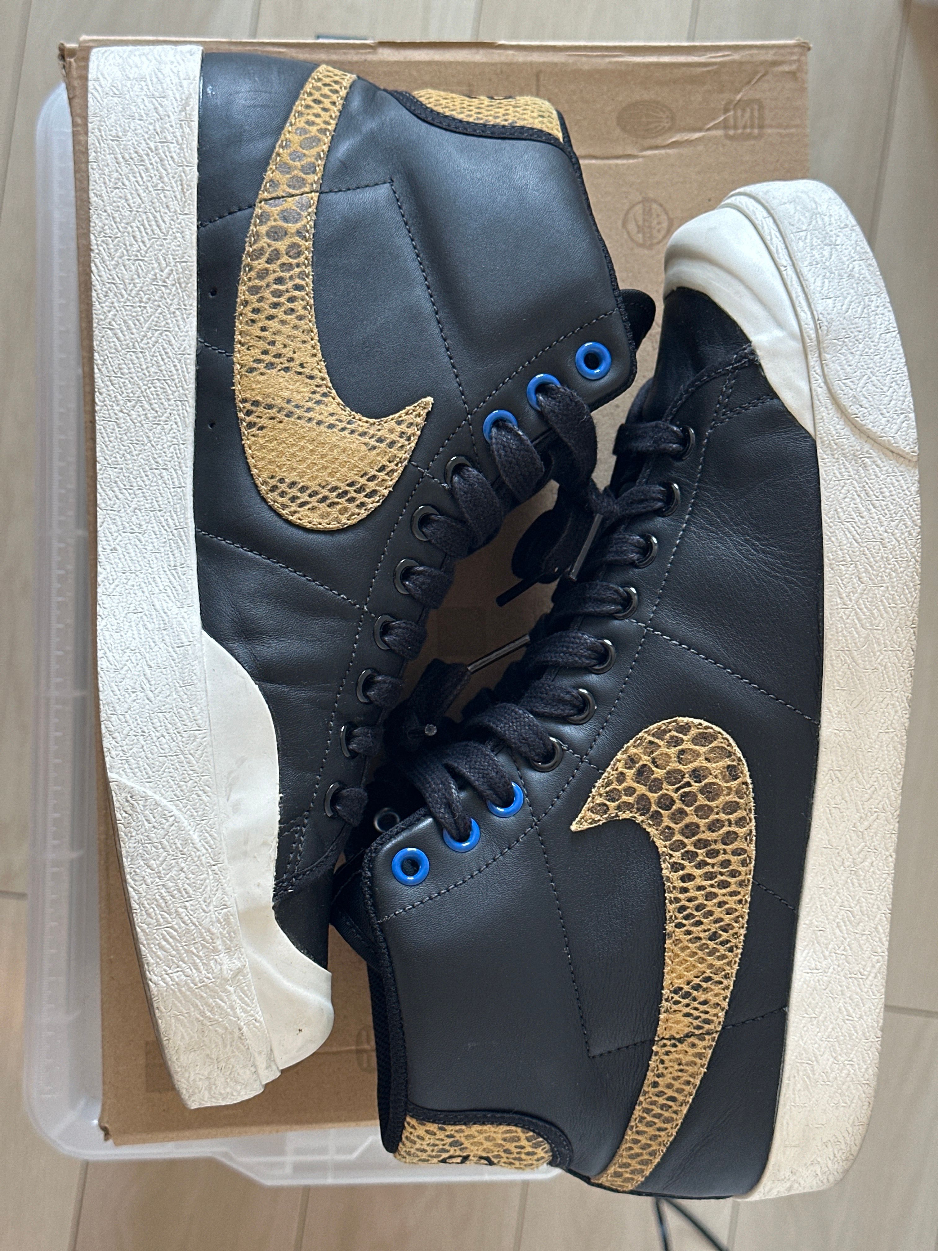 Stussy × Nike All Court Mid "Black/Golden Harvest-Sail"