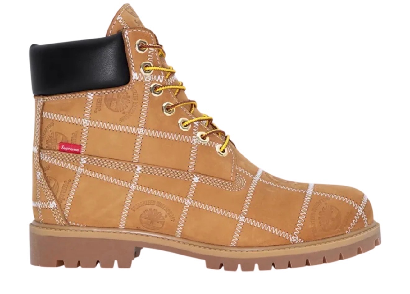 Supreme × Timberland Patchwork 6 Inch Premium Boot "Wheat"