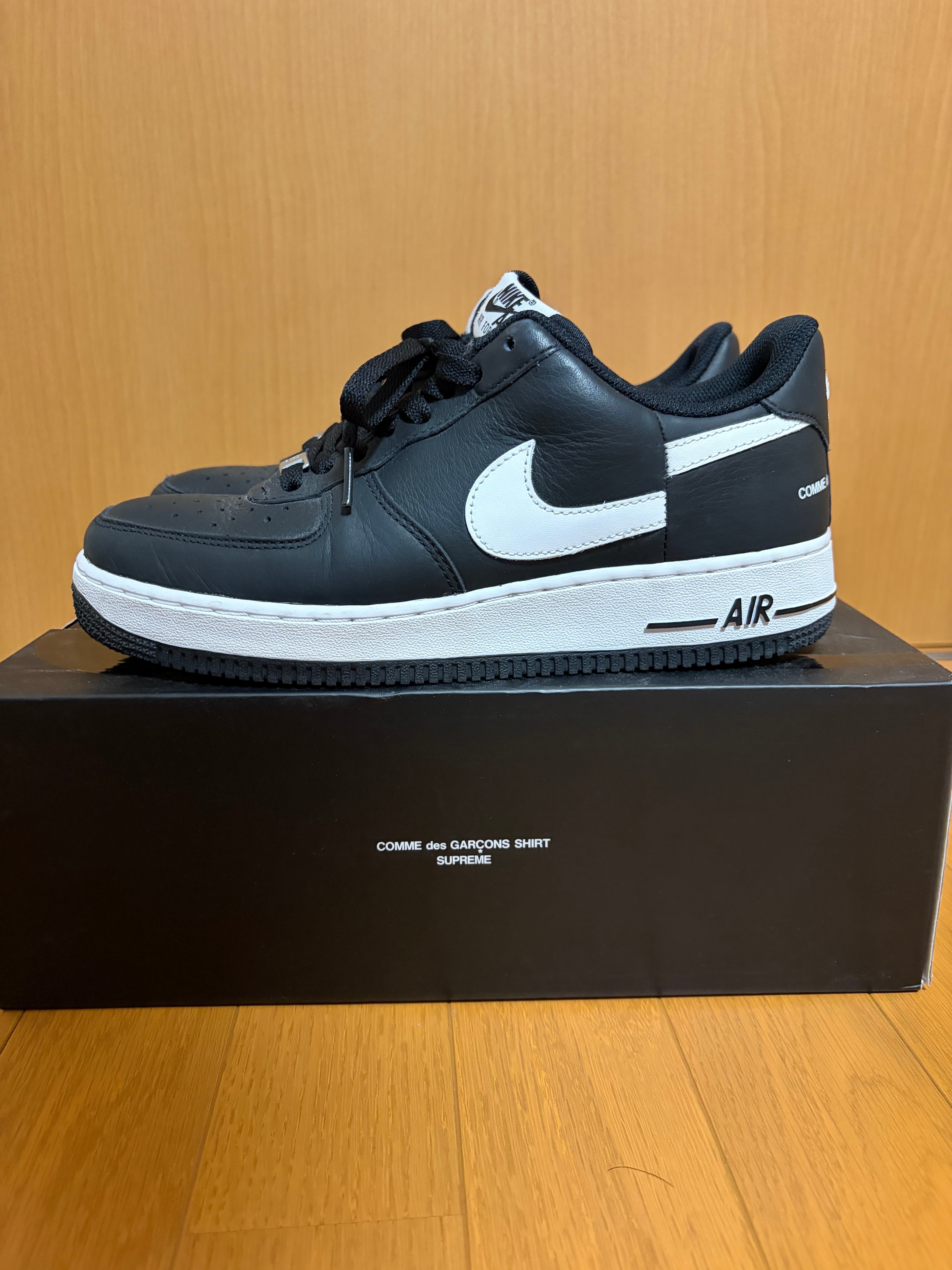 Supreme × COMME des GARCONS SHIRT × Nike Air Force 1 Low "Black/White" (2018)