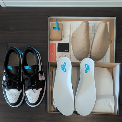 Nike Air Jordan 1 Low OG "Black and Dark Powder Blue/UNC"