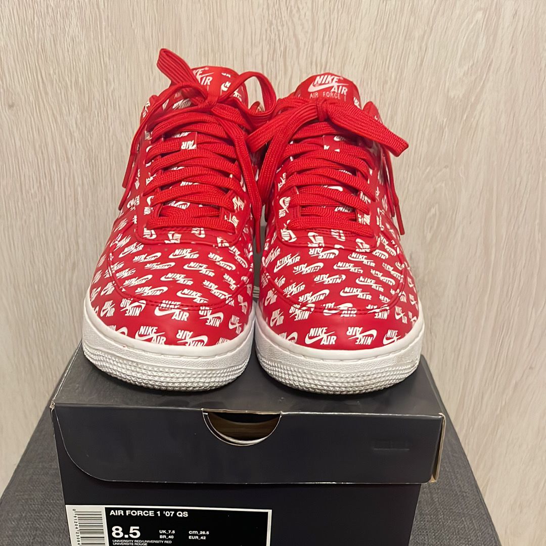 NIKE AIR FORCE 1 LOW ALL OVER LOGO RED