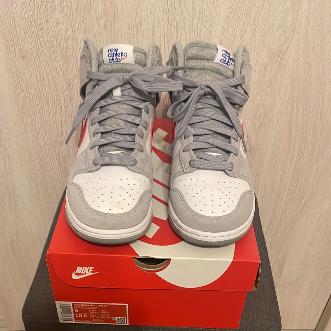 Nike Dunk High Retro SE Athletic Club "Light Smoke Grey and Gym Red"