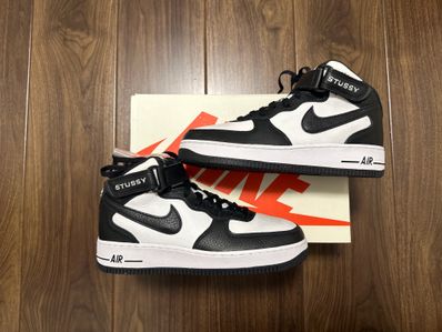 Stussy × Nike Air Force 1 Mid "Black and Light Bone"