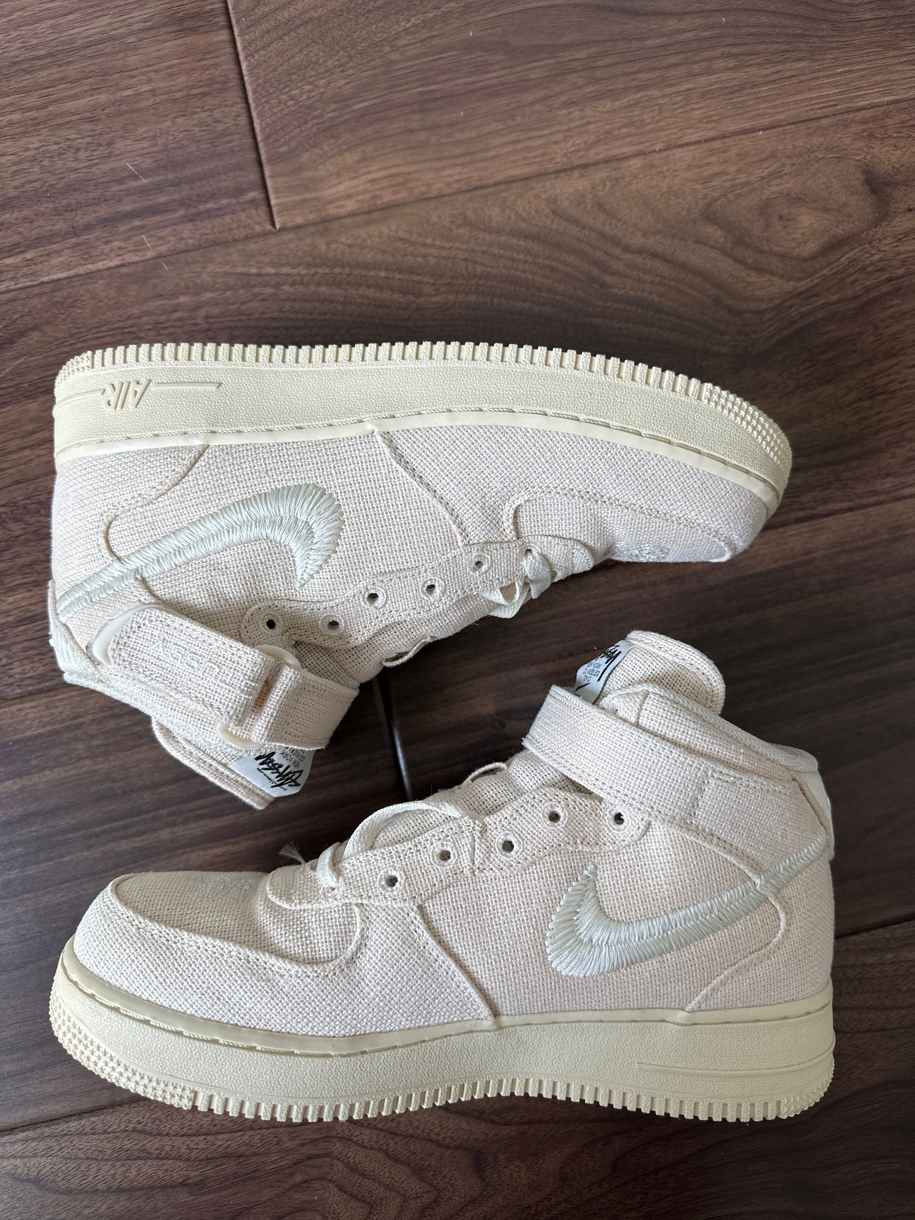Stussy × Nike Air Force 1 Mid "Fossil Stone"