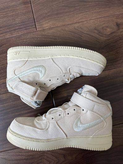 Stussy × Nike Air Force 1 Mid "Fossil Stone"