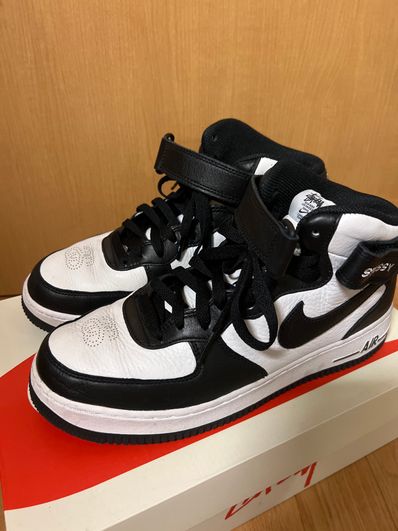 Stussy × Nike Air Force 1 Mid "Black and Light Bone"