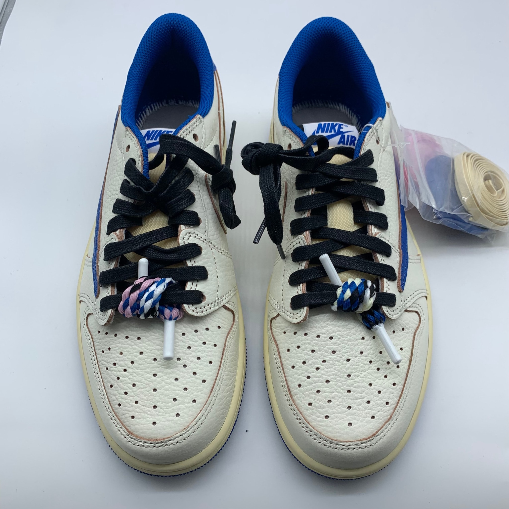 Travis Scott × fragment design × Nike Air Jordan 1 Low OG "Sail/Military Blue"