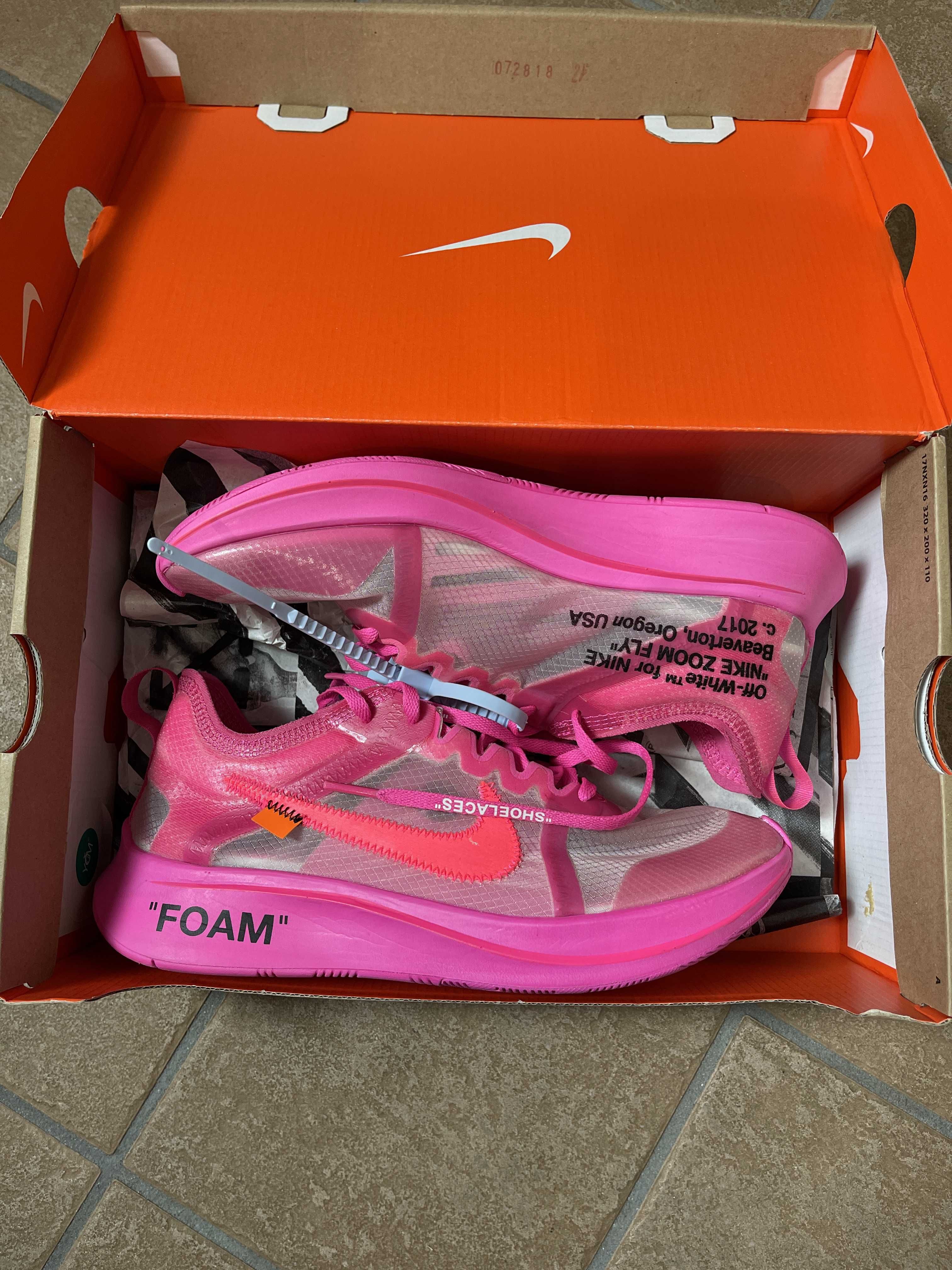 Off-White × Nike Zoom Fly "Pink"