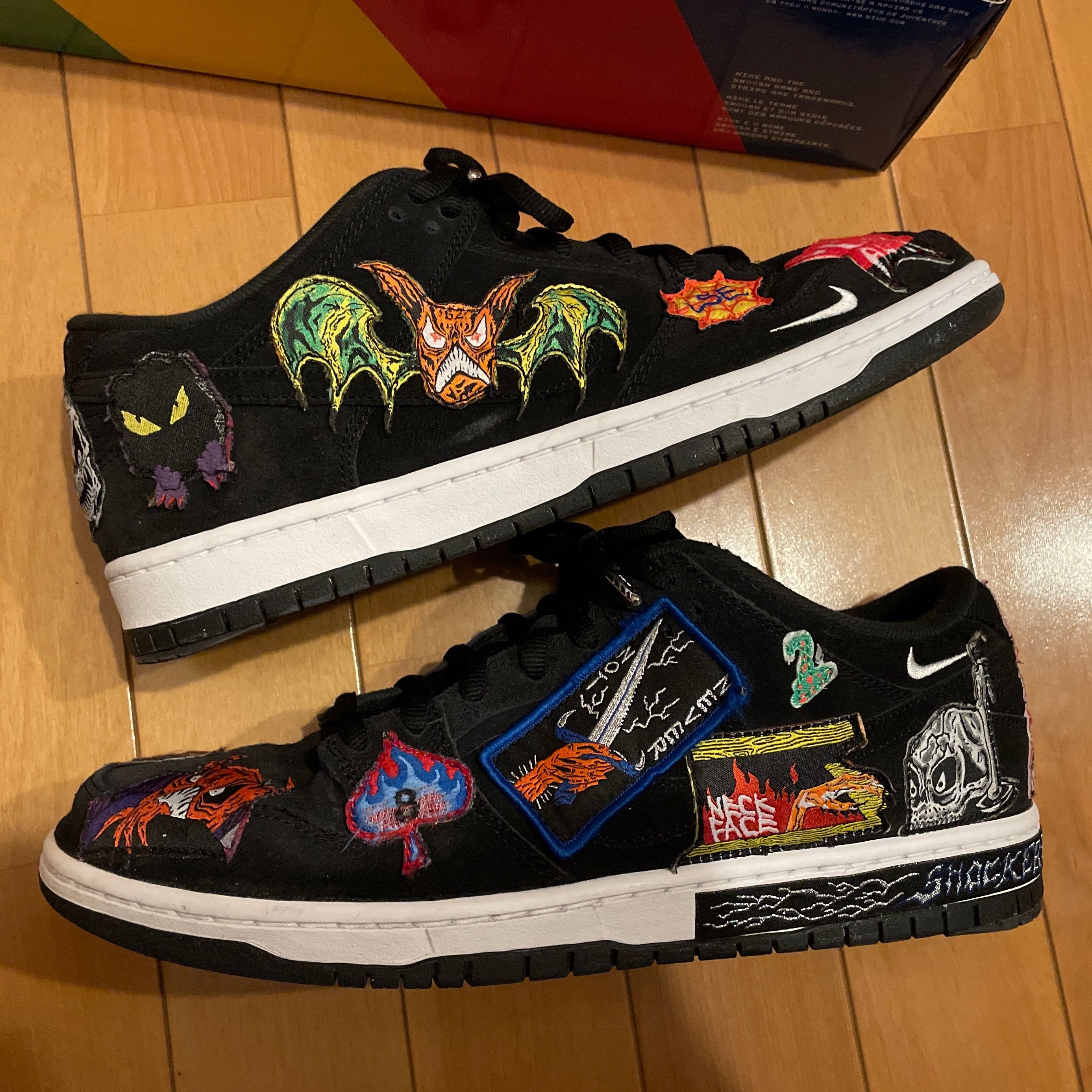 Neck face × Nike SB Dunk Low "Black/White/Multi Color"