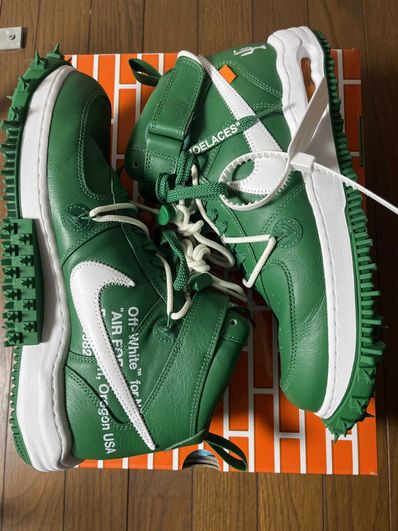 Off-White × Nike Air Force 1 Mid SP LTHR "Pine Green"