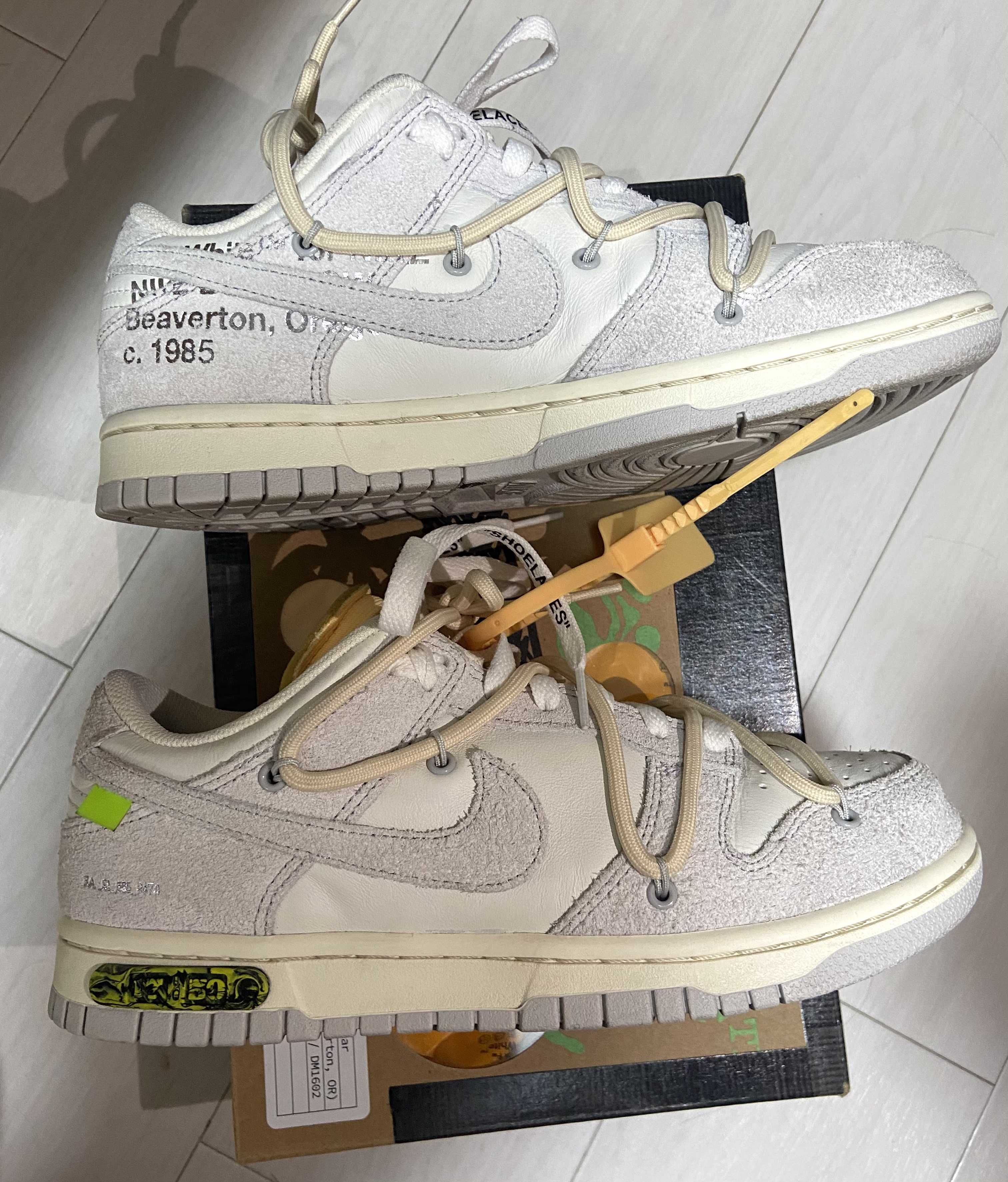 Off-White × Nike Dunk Low "Sail/Neutral Gray/Hyper Pink"