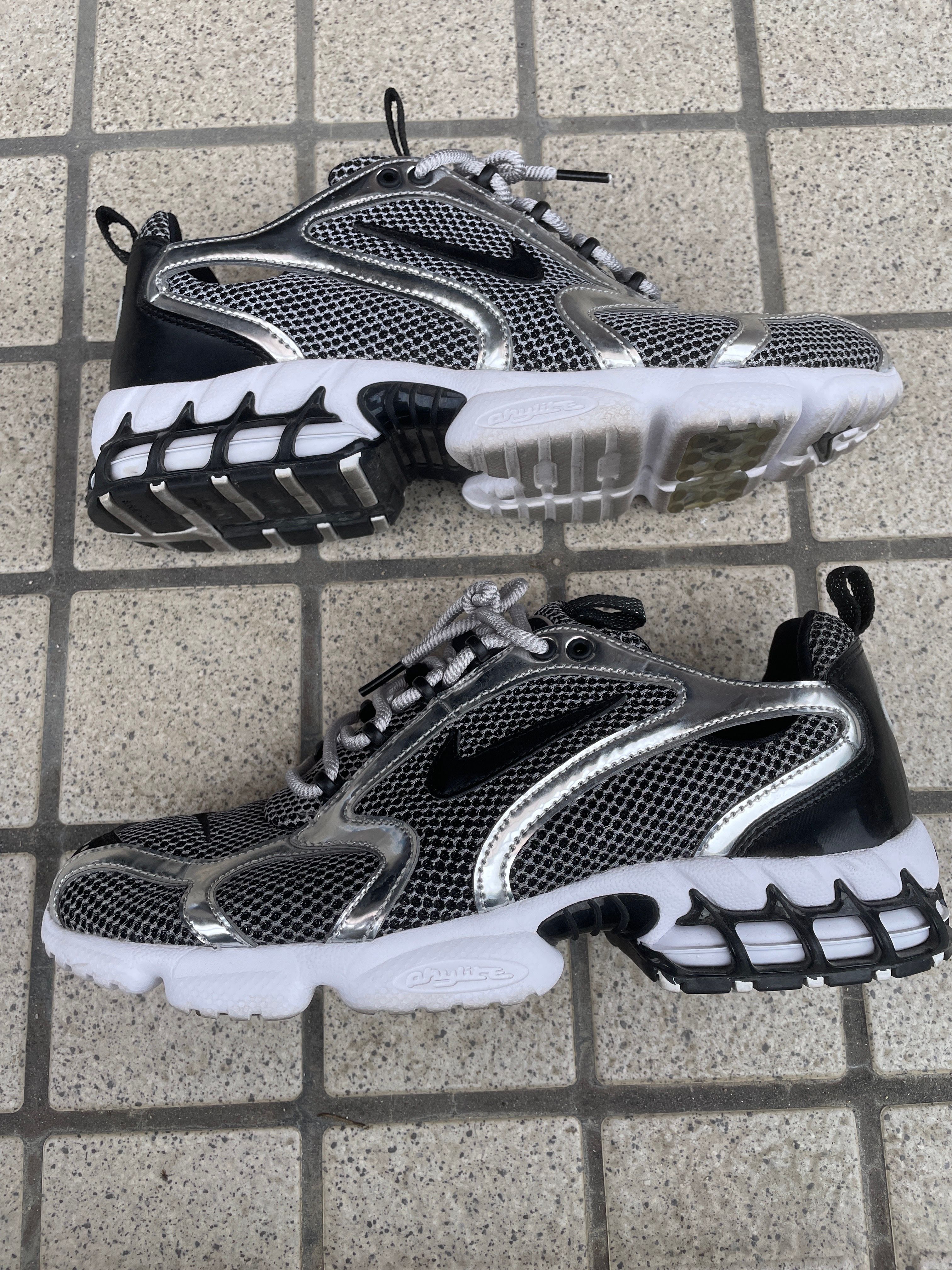 STUSSY × NIKE AIR ZOOM SPIRIDON CAGED "PURE PLATINUM/BLACK-WHITE"