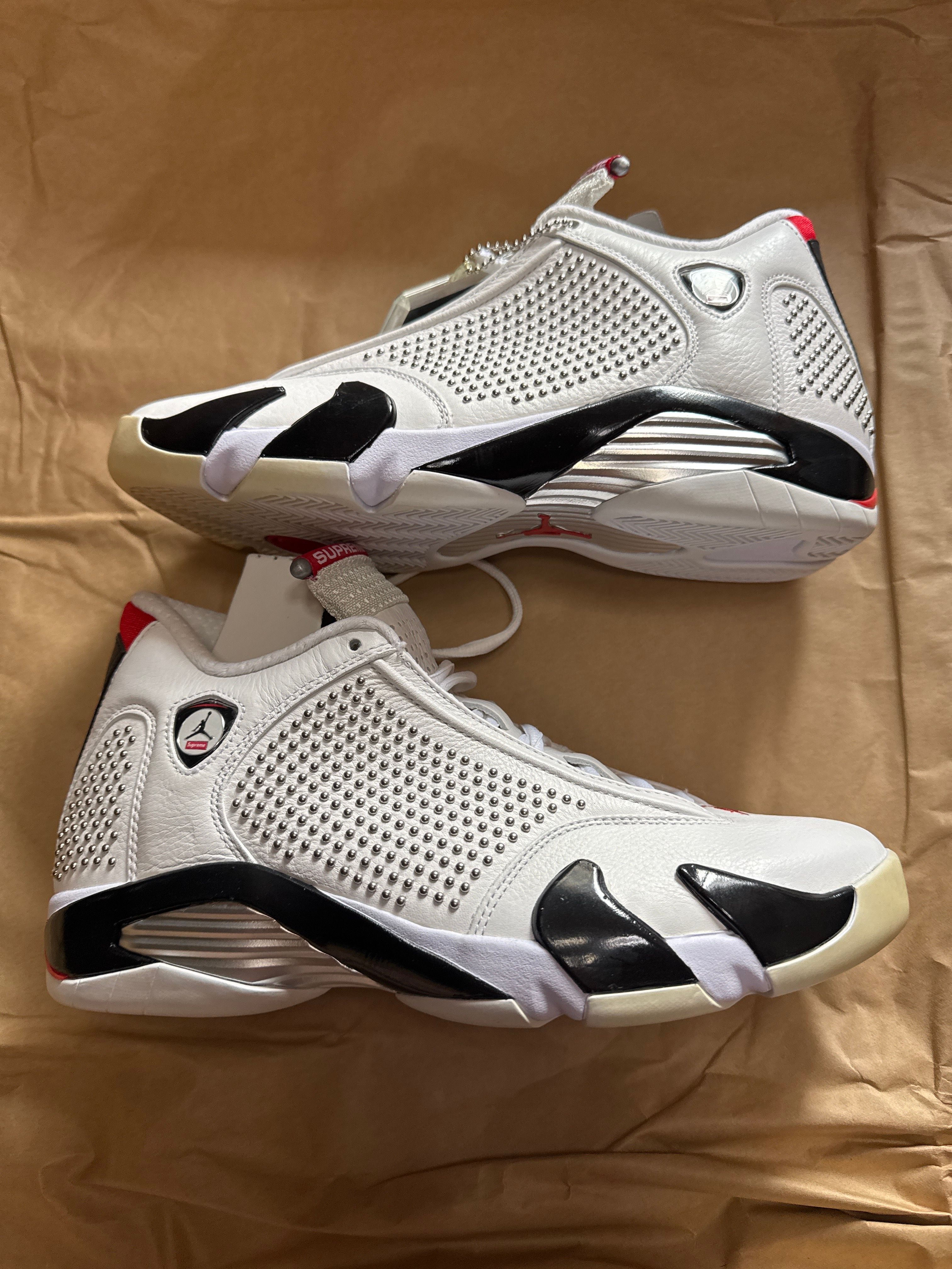 Supreme × Nike Air Jordan 14 Retro "White/University Red"