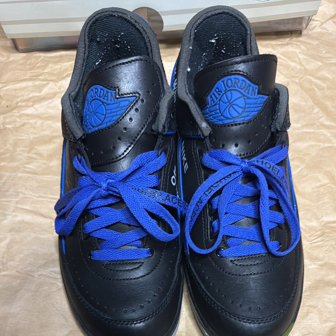 Off-White × Nike Air Jordan 2 Low "Black and Varsity Royal"