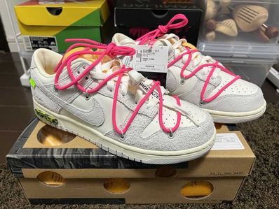 Off-White × Nike Dunk Low "Sail/Neutral Gray/Hyper Pink"
