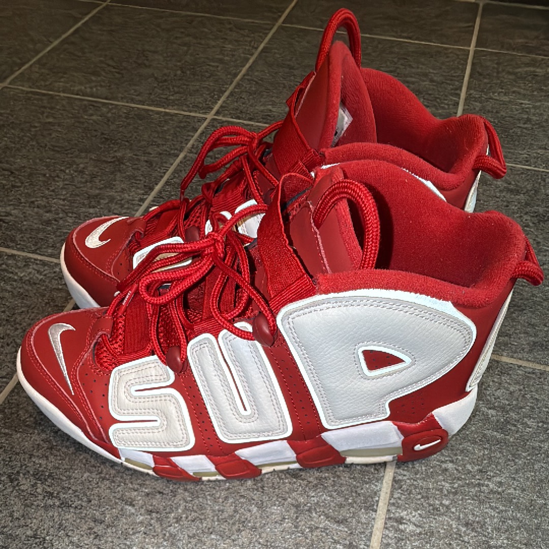 Supreme × Nike Air More Uptempo "White/Red"