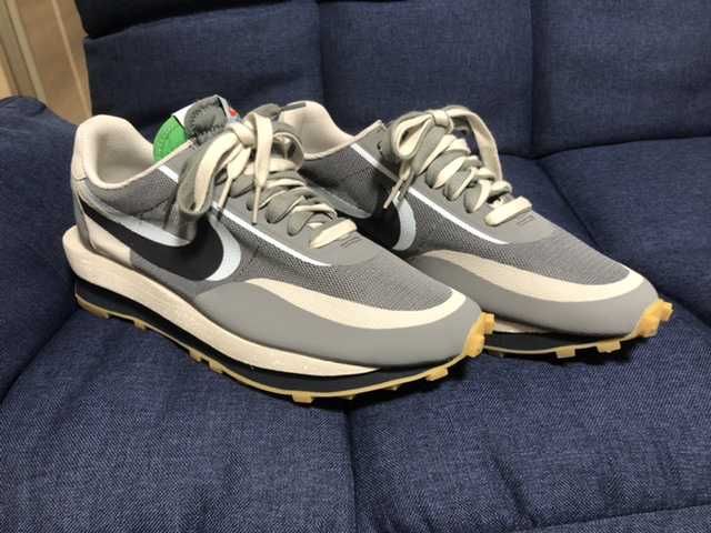 CLOT × Sacai × Nike LD Waffle "Grey Obsidian/Cool Grey"